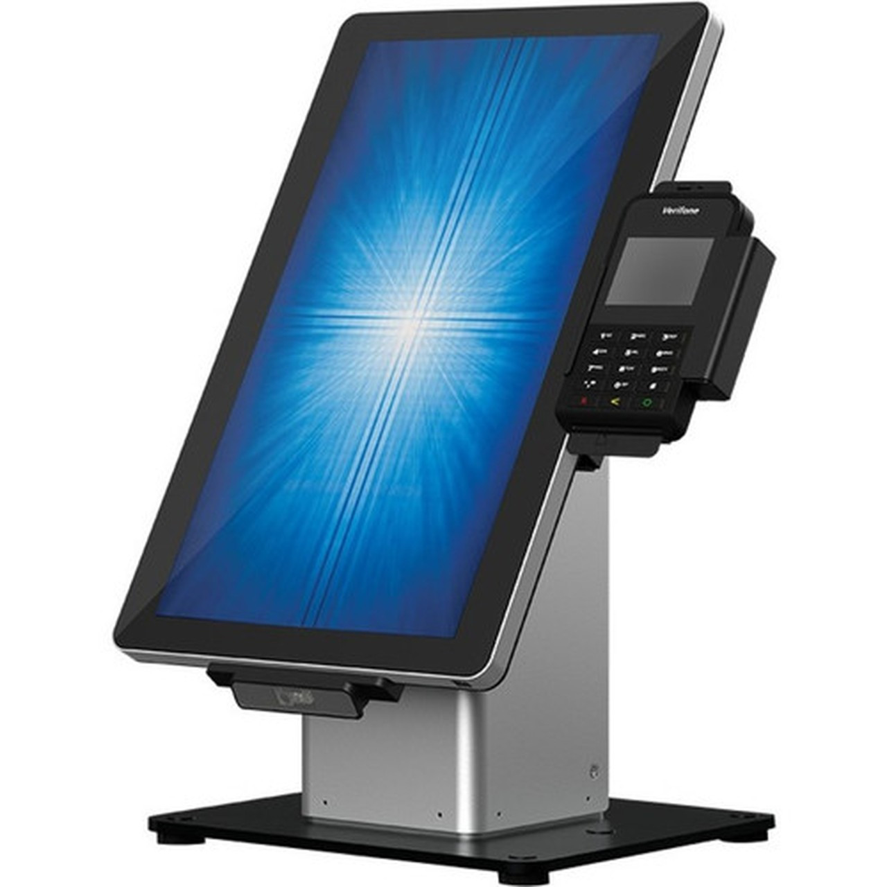 Elo Slim Desk Mount for Touchscreen Monitor Cradle Bar Code Reader Fingerprint Reader Webcam - Black Silver - 22 Screen Support E514693