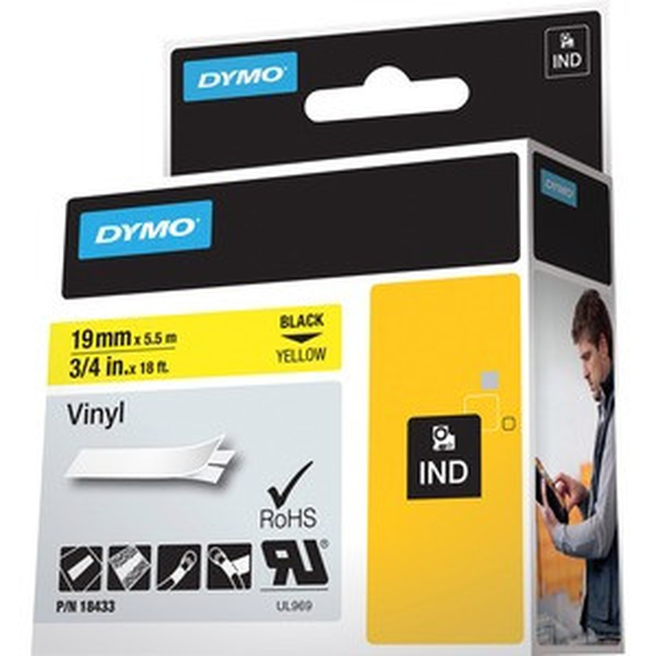 Dymo_Colored_Industrial_Rhino_Vinyl_Labels_-_34_Width_x_18_364_ft_Length_-_Rectangle_-_Black_Yellow_-_Vinyl_-_1_Each_18433