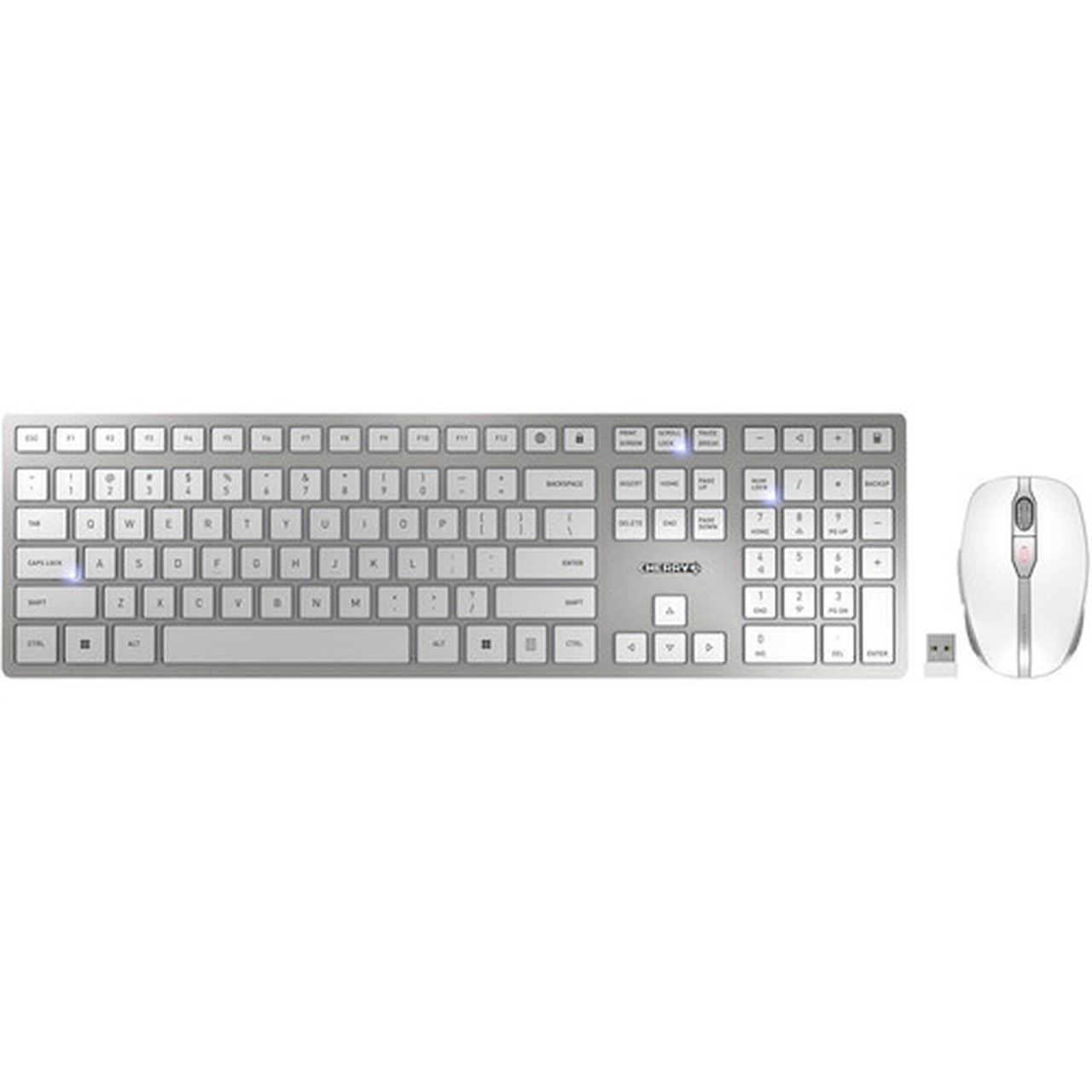 CHERRY DW 9100 SLIM Rechargeable Wireless Desktop - USB Scissors Wireless Bluetooth 40 240 GHz Keyboard - 104 Key - English US - - JD-9100US-1