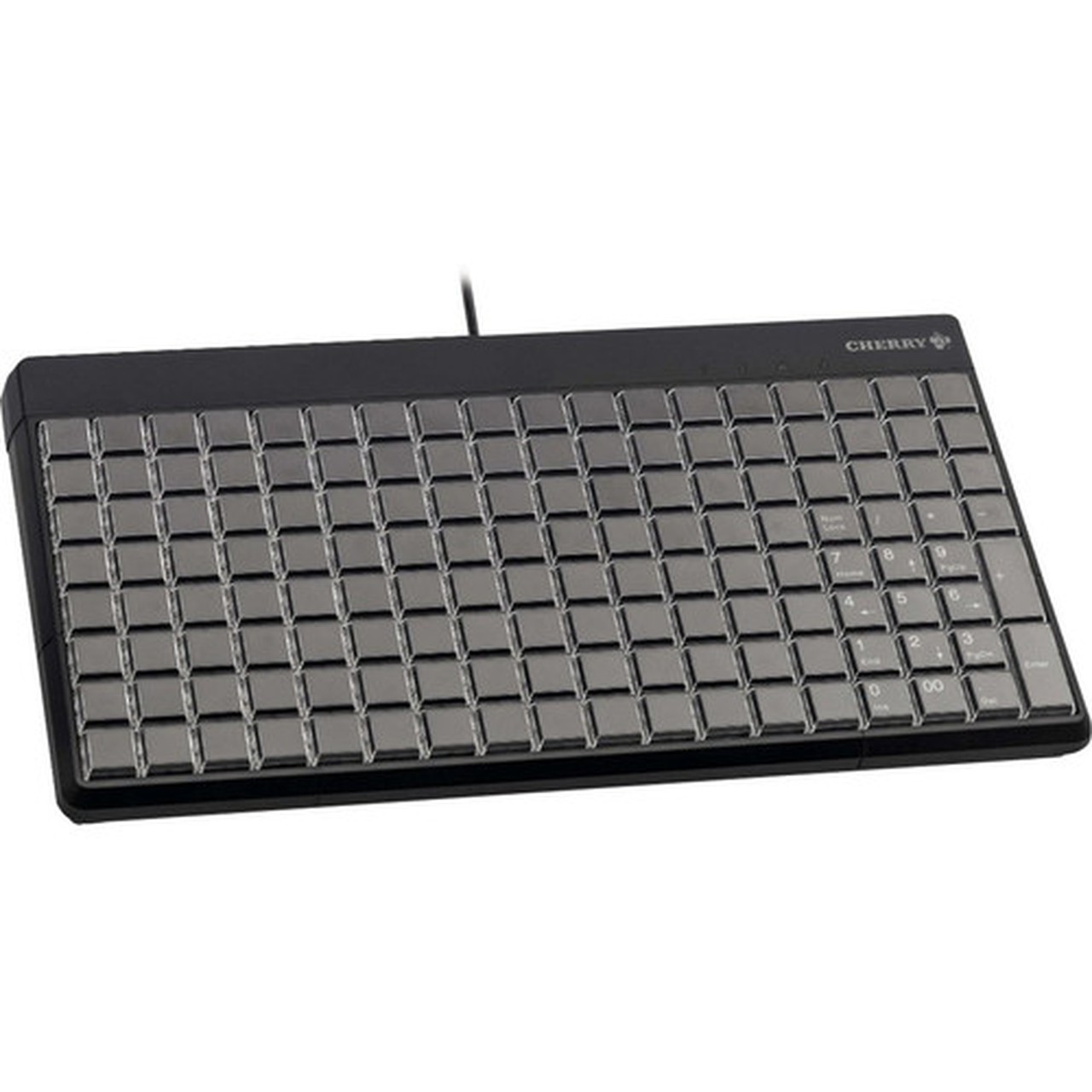 CHERRY SPOS Rows and Columns Keyboard - 142 Keys - 142 Relegendable Keys - Magnetic Stripe Reader - USB - Black G86-63400EUADAA