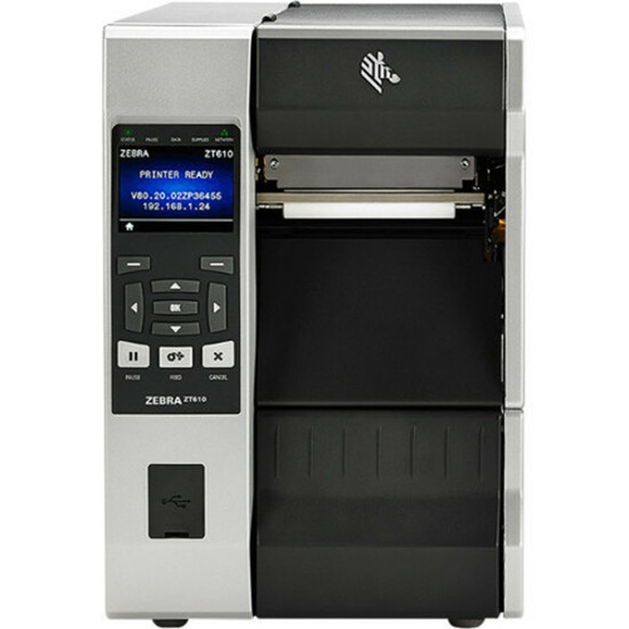 Zebra ZT610 Industrial Direct ThermalThermal Transfer Printer - Monochrome - Label Print - Ethernet - USB - Serial - Bluetooth - 30 ZT61046-T0101A0Z