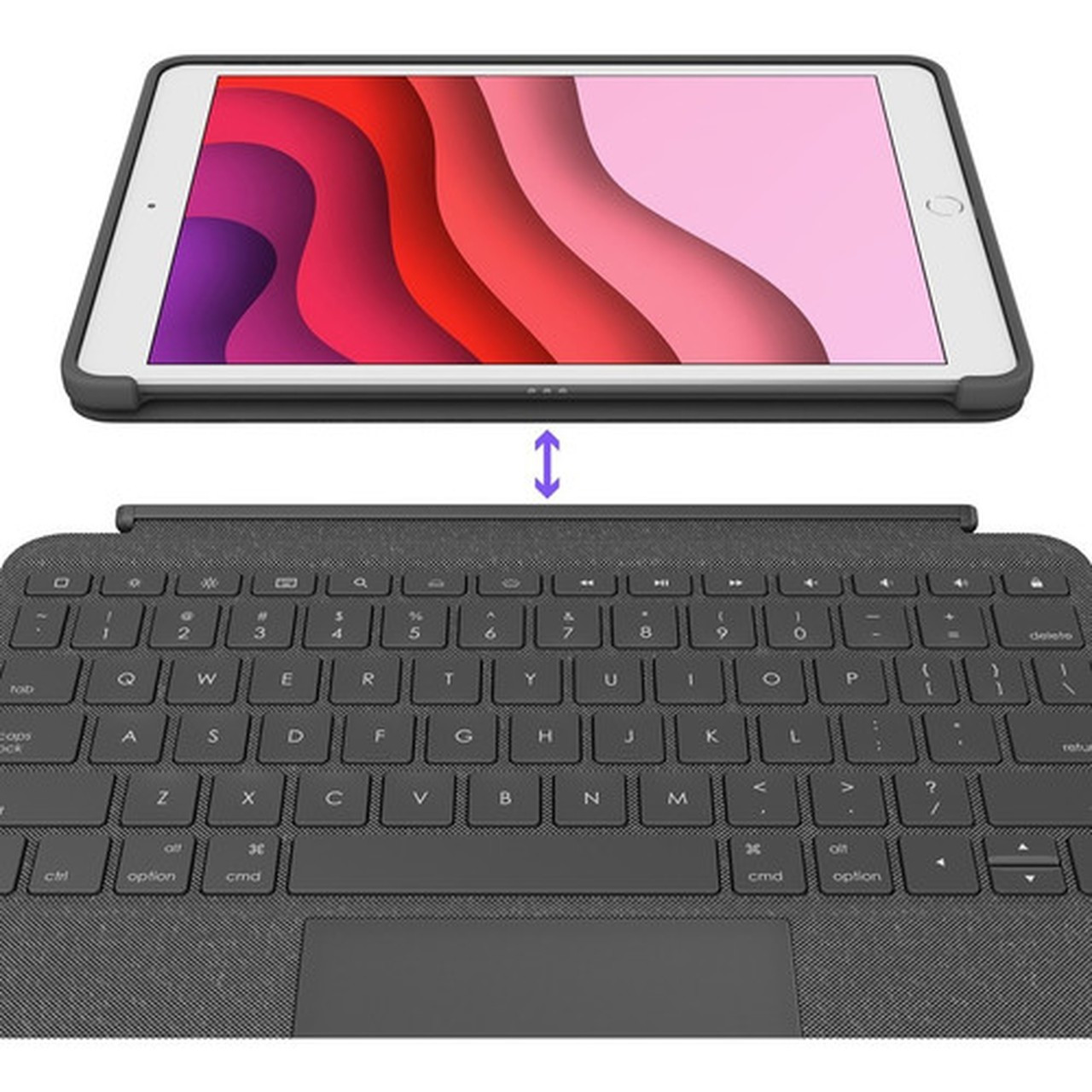 Logitech Combo Touch KeyboardCover Case Apple Logitech iPad 7th Generation iPad 9th Generation iPad 8th Generation Tablet - 920-009608