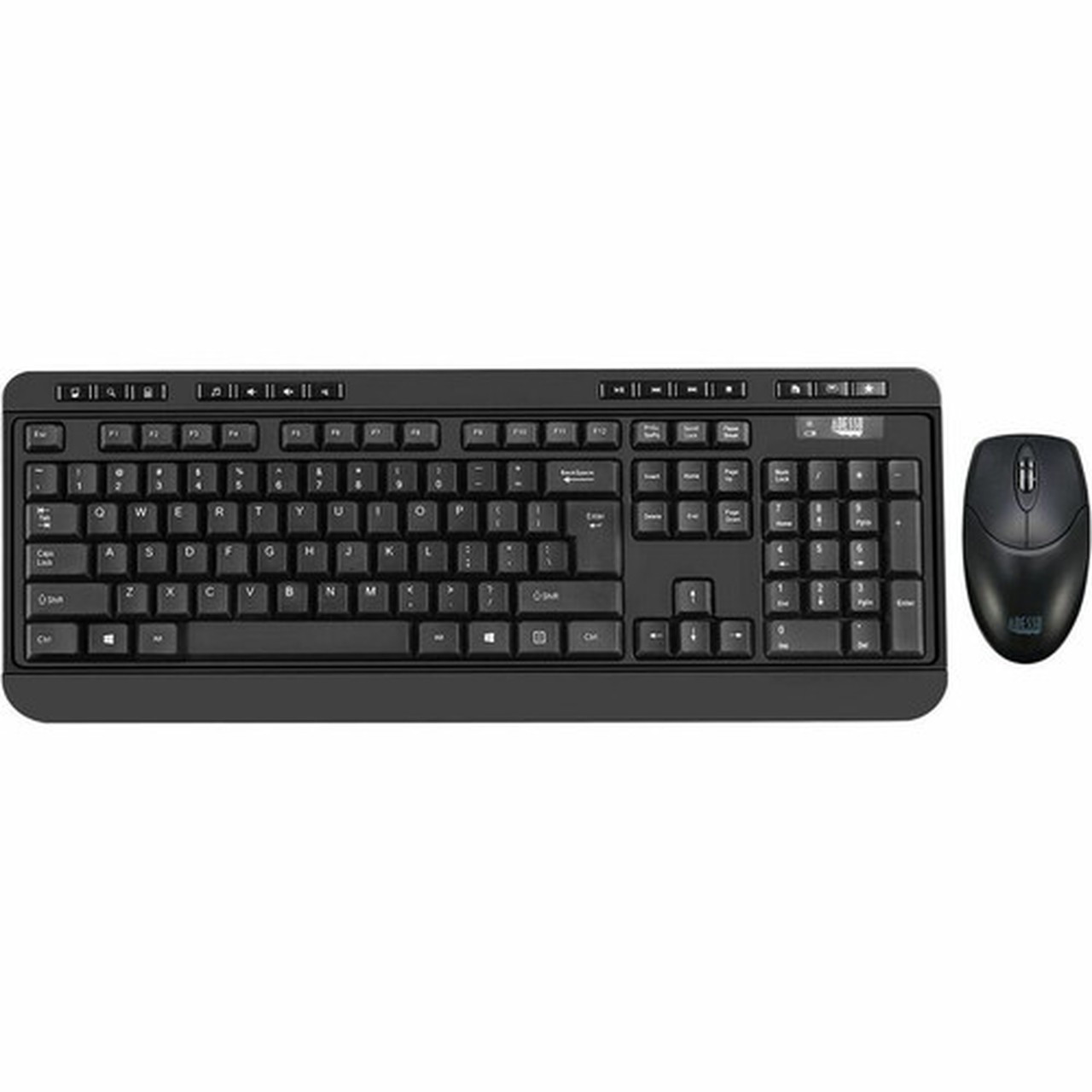 Adesso Antimicrobial Wireless Desktop Keyboard and Mouse - USB Membrane Wireless RF 240 GHz Keyboard - French - USB Wireless RF Mouse WKB-1320CB-FR