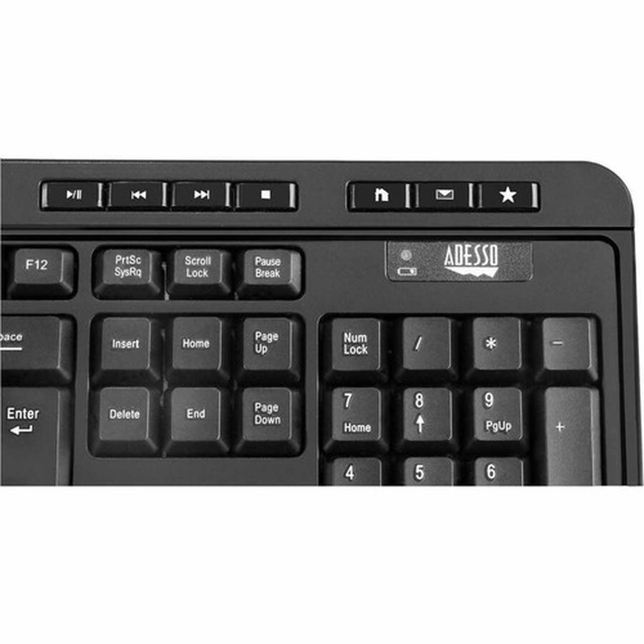 Adesso Antimicrobial Wireless Desktop Keyboard and Mouse - USB Membrane Wireless RF 240 GHz Keyboard - French - USB Wireless RF Mouse WKB-1320CB-FR