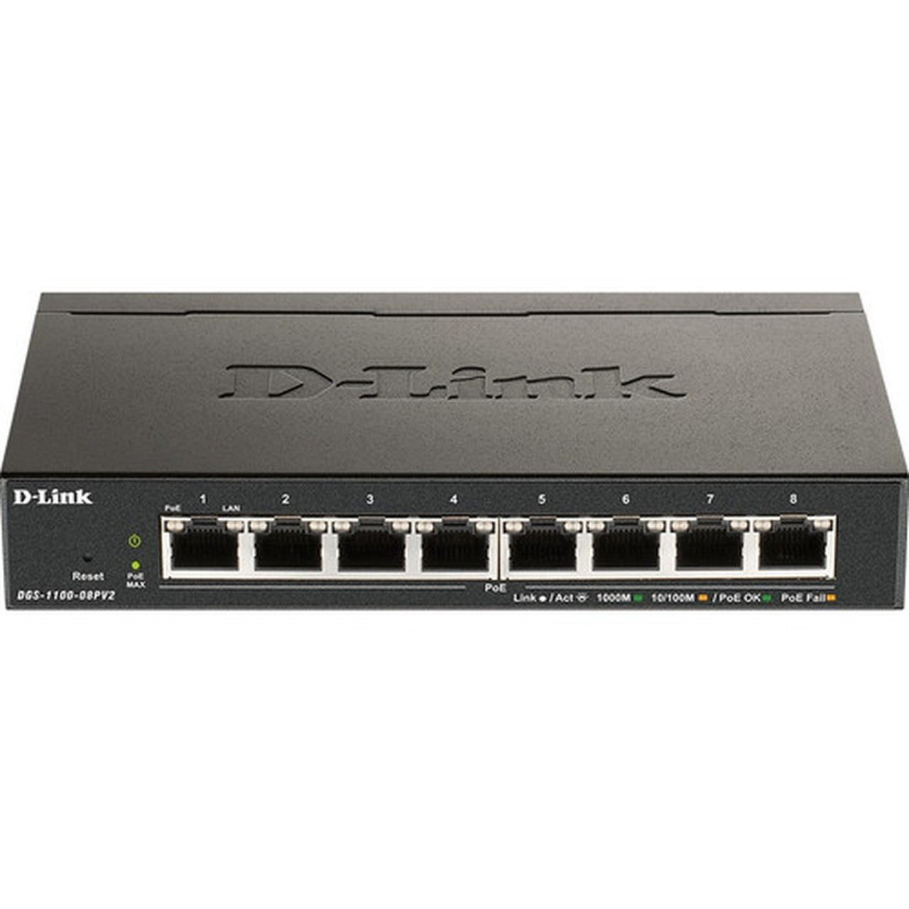 D-Link DGS-1100-08PV2 Ethernet Switch - 8 Ports - Manageable - Gigabit Ethernet - 1000Base-T - 2 Layer Supported - 7790 W Power - 64 DGS-1100-08PV2