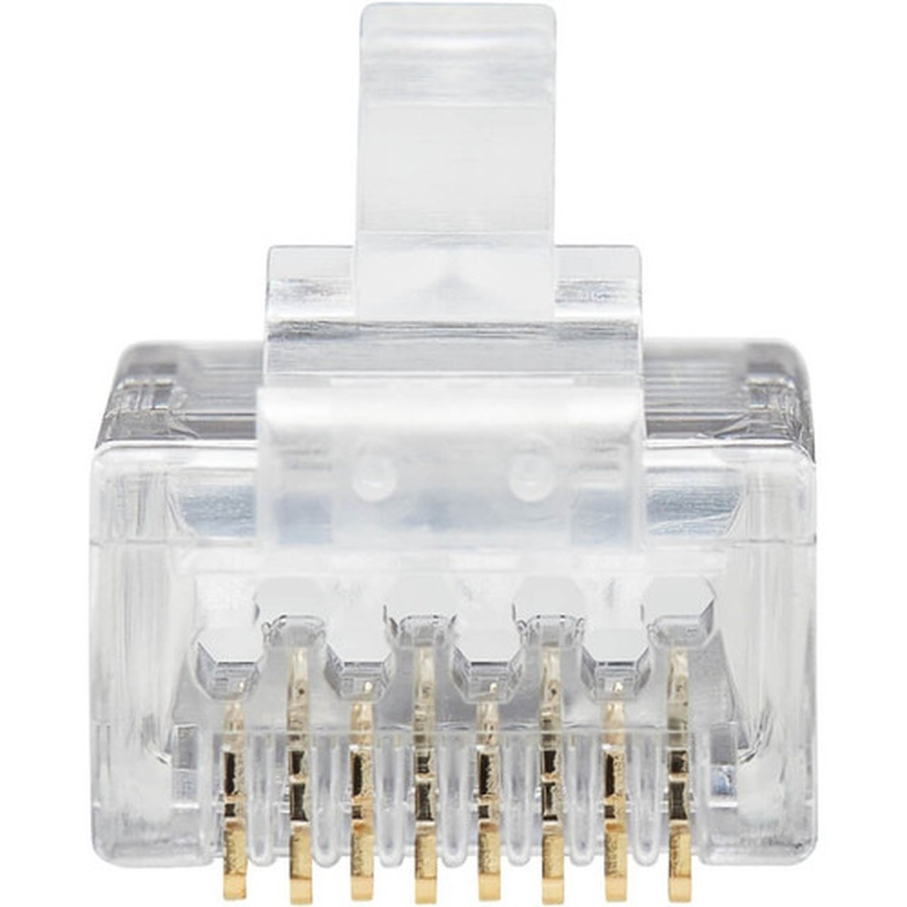 Tripp Lite Cat6 RJ45 Pass-Through UTP Modular Plug 100 Pack - 100 Pack - 1 x RJ-45 Network Male - Clear - TAA Compliant N232-100-UTP