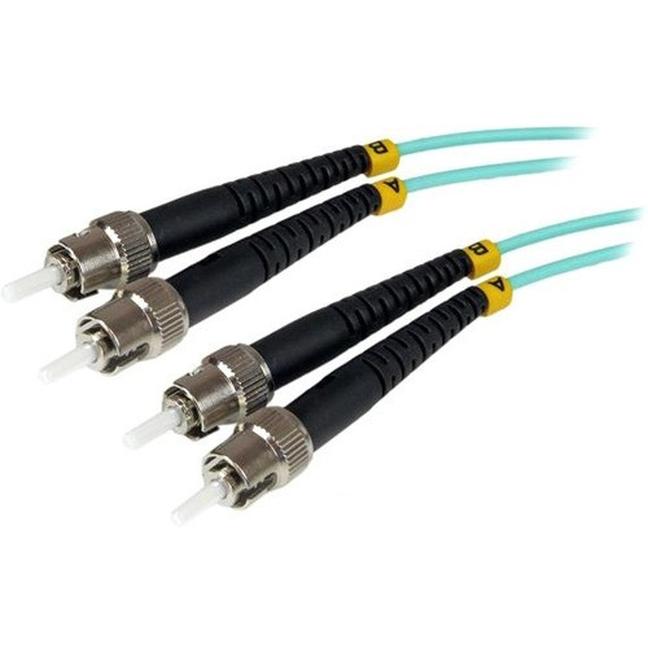 StarTechcom_1m_Fiber_Optic_Cable_-_10_Gb_Aqua_-_Multimode_Duplex_50125_-_LSZH_-_STST_-_OM3_-_ST_to_ST_Fiber_Patch_Cable_-_for_-_1m_A50FBSTST1