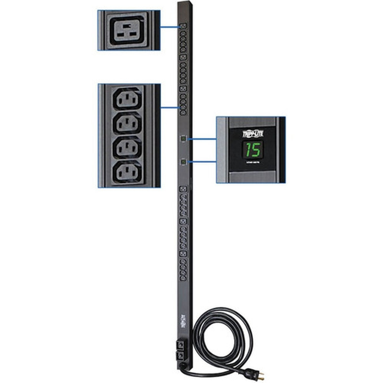 Tripp_Lite_PDUMV30HV_PDU_Metered_208V_-_240V_30A_30_Outlet_-_6_x_IEC_320_EN_60320_C19_24_x_IEC_320_EN_60320_C13_-_Zero_U_Vertical_PDUMV30HV