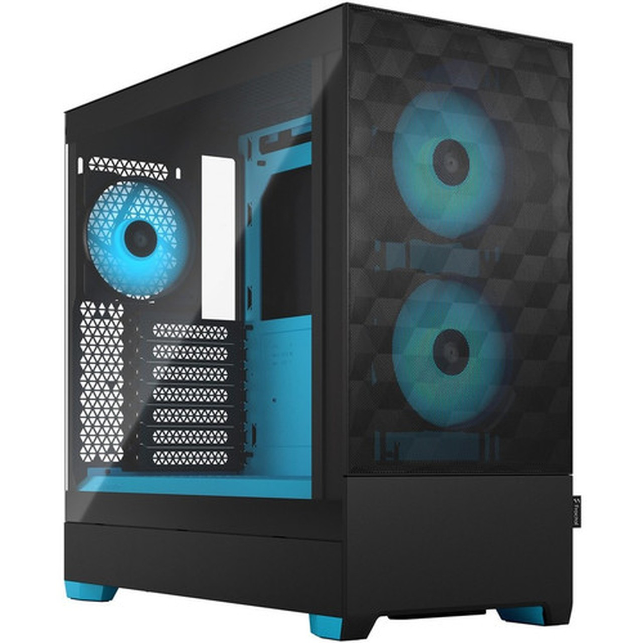 Fractal Design Pop Air RGB Computer Case - Tower - Cyan Black Blue - Steel Tempered Glass - 9 x Bay - 3 x 472 120 mm x Fans - FD-C-POR1A-02
