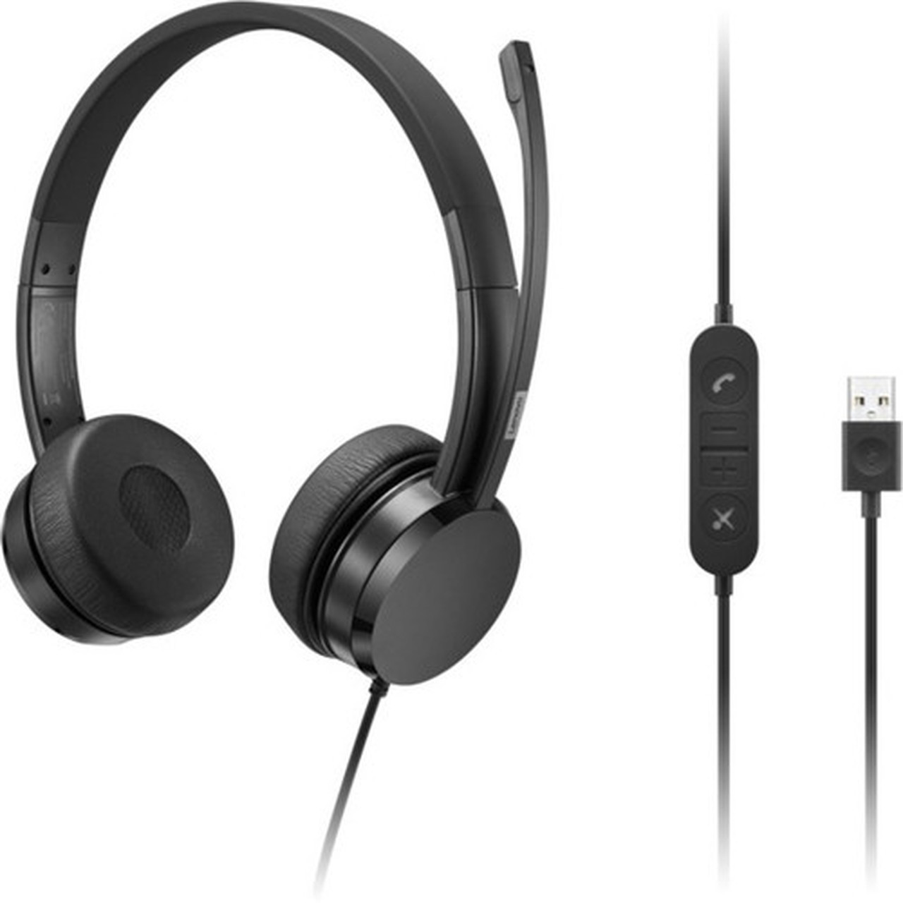 Lenovo USB-A Wired Stereo On-Ear Headset with Control Box - Stereo - USB Type A - Wired - 32 Ohm - 20 Hz - 20 kHz - On-ear - - 59 4XD1K18260