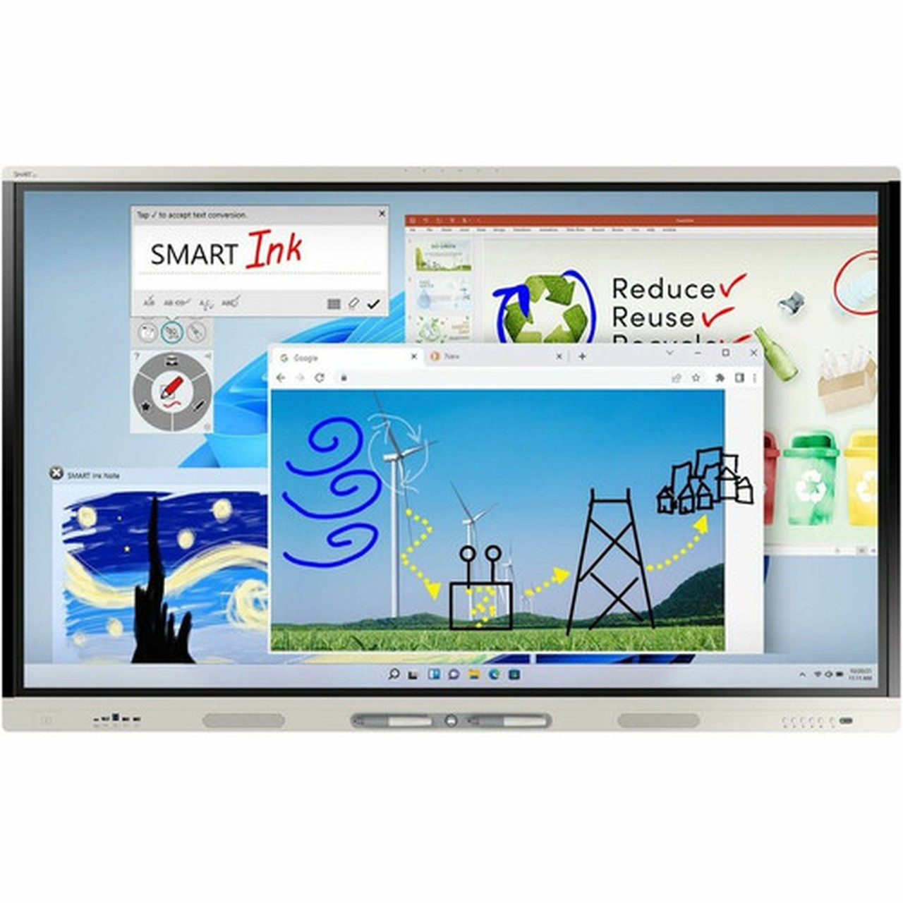 SMART Board MX065-V4 interactive display with iQ - 65 LCD - Touchscreen - 3840 x 2160 - LED - 2160p - USB - Bluetooth - Android 11 SBID-MX265-V4