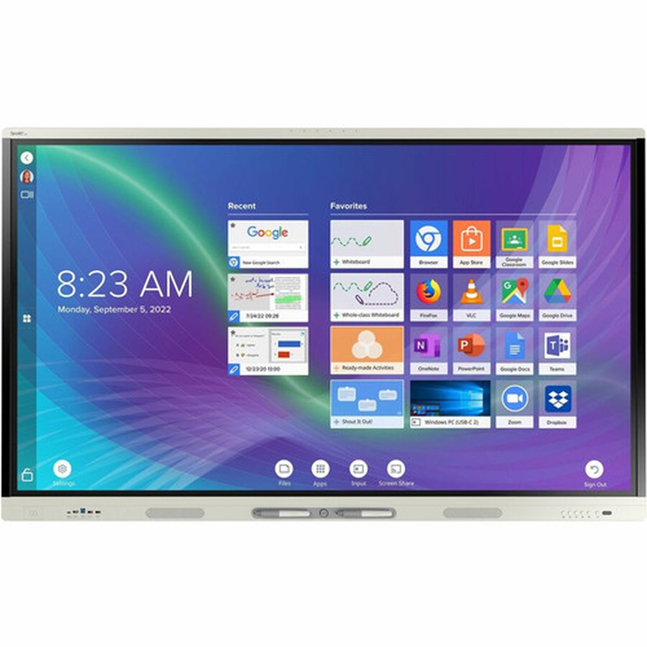 SMART Board MX255-V4 Interactive Display with iQ - 55 LCD - Touchscreen - 3840 x 2160 - LED - 2160p - USB - Bluetooth - Android 11 SBID-MX255-V4
