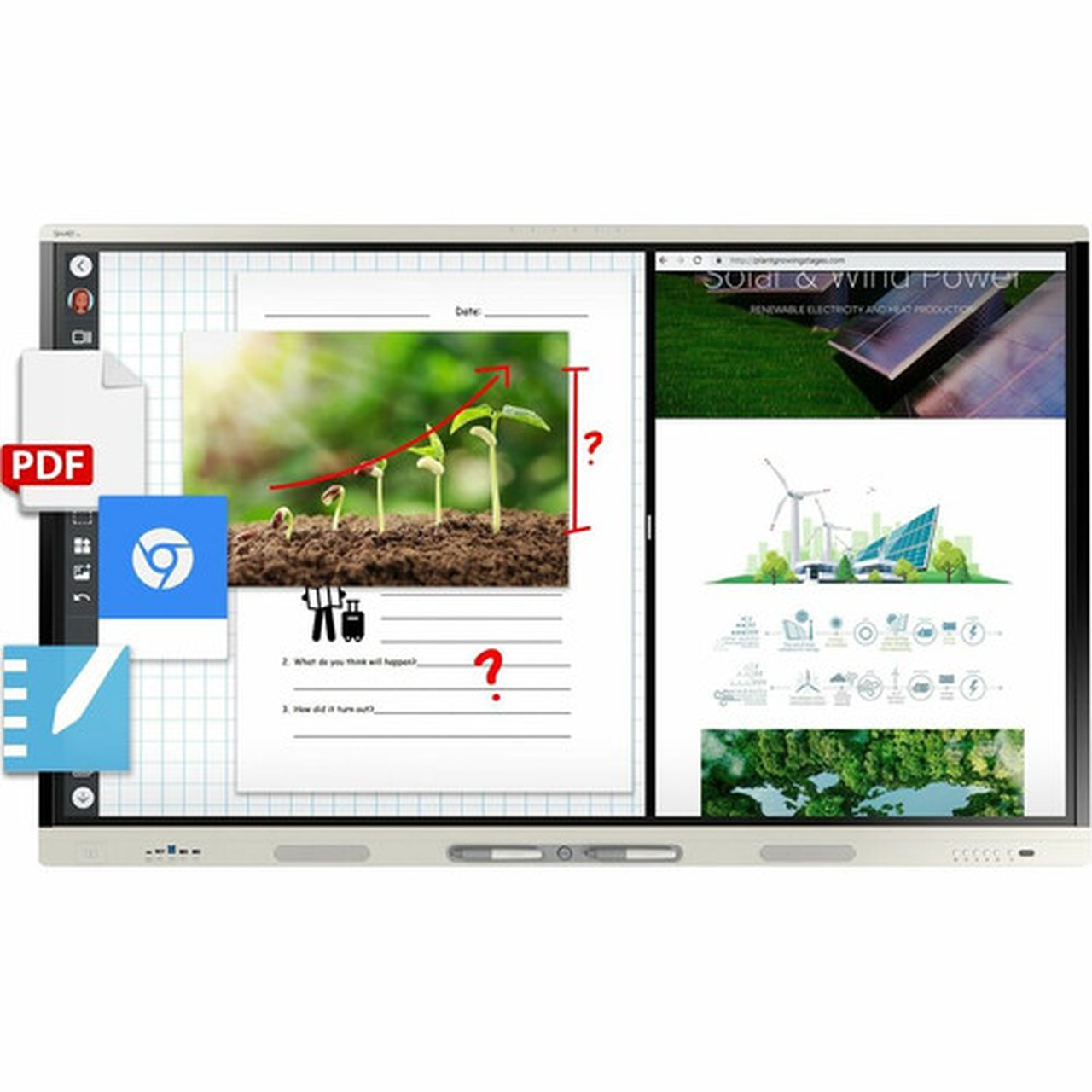 SMART Board MX255-V4 Interactive Display with iQ - 55 LCD - Touchscreen - 3840 x 2160 - LED - 2160p - USB - Bluetooth - Android 11 SBID-MX255-V4