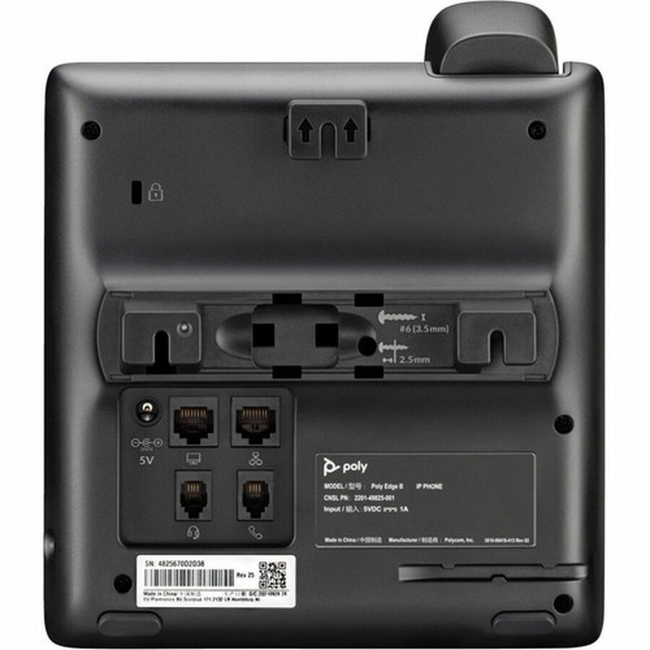 Poly Edge B30 IP Phone - Corded - Corded - Desktop Wall Mountable - Black - VoIP - 2 x Network RJ-45 - PoE Ports 82M84AA