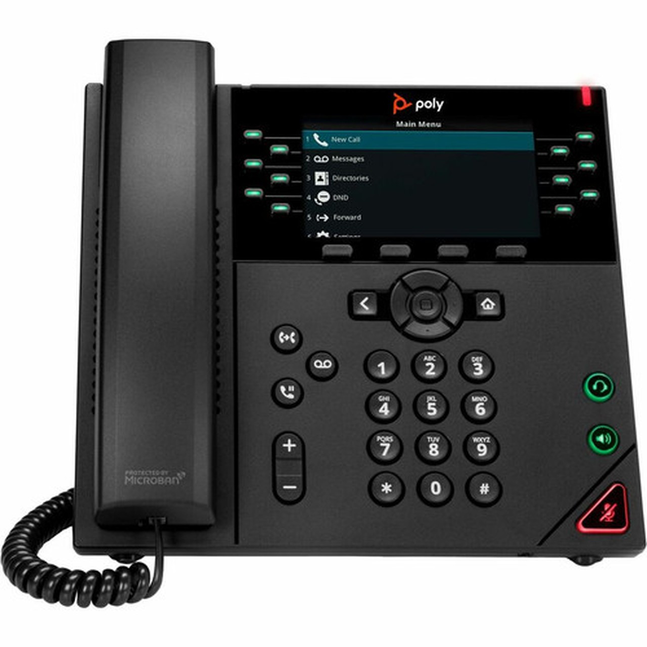 Poly VVX 450 IP Phone - Corded - Corded - Desktop Wall Mountable - Black - VoIP - 2 x Network RJ-45 - PoE Ports 8B1L7AAAC3
