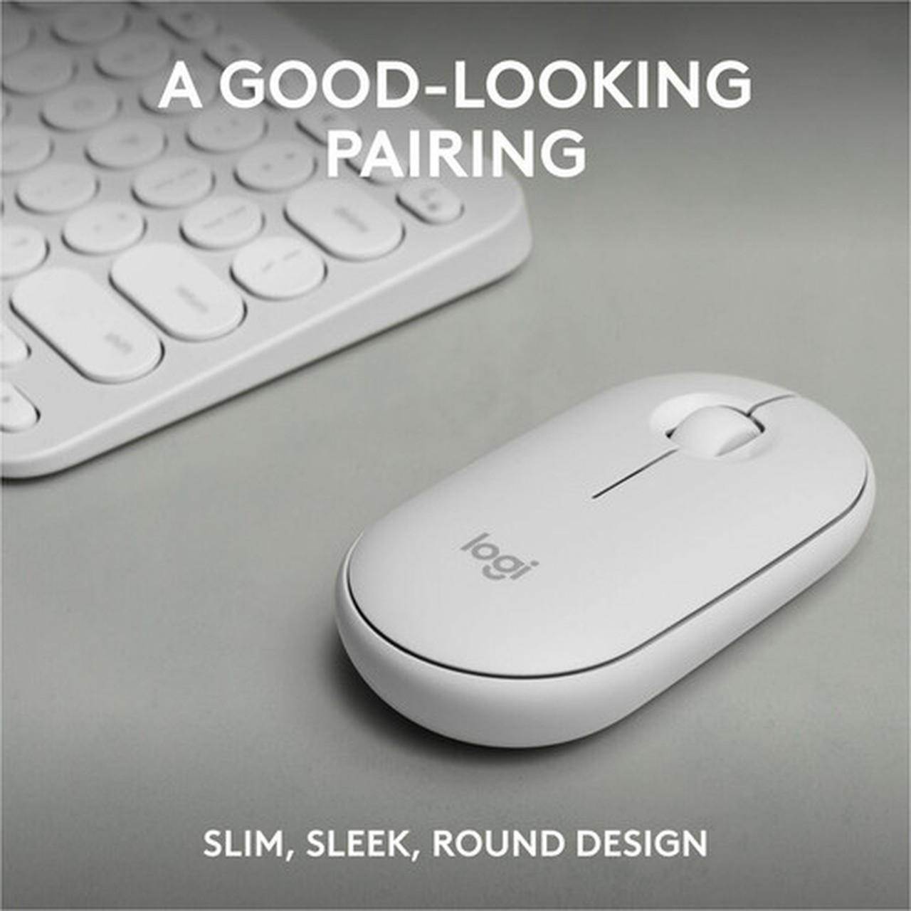 Logitech Pebble 2 Combo Wireless Keyboard and Mouse - USB Type A Wireless Bluetooth Keyboard - Tonal White - USB Type A Wireless Mouse 920-012198