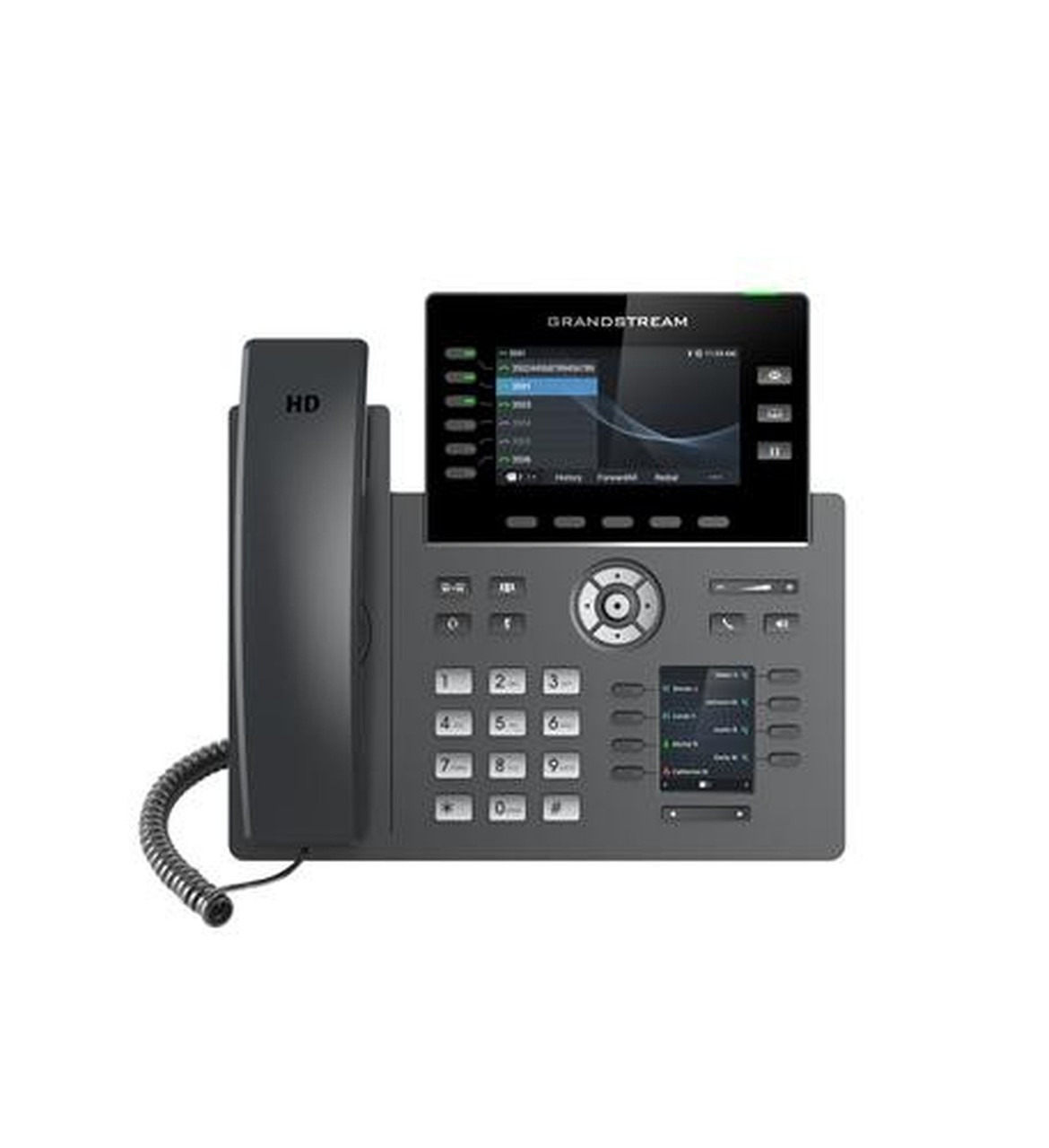 Grandstream GRP2616 VoIP SIP WiFi 80211ac telephone 2 x Gigabit Ethernet 6 x line keys AC adapter included  PoE 43 inch colour TFT LCD HD audio