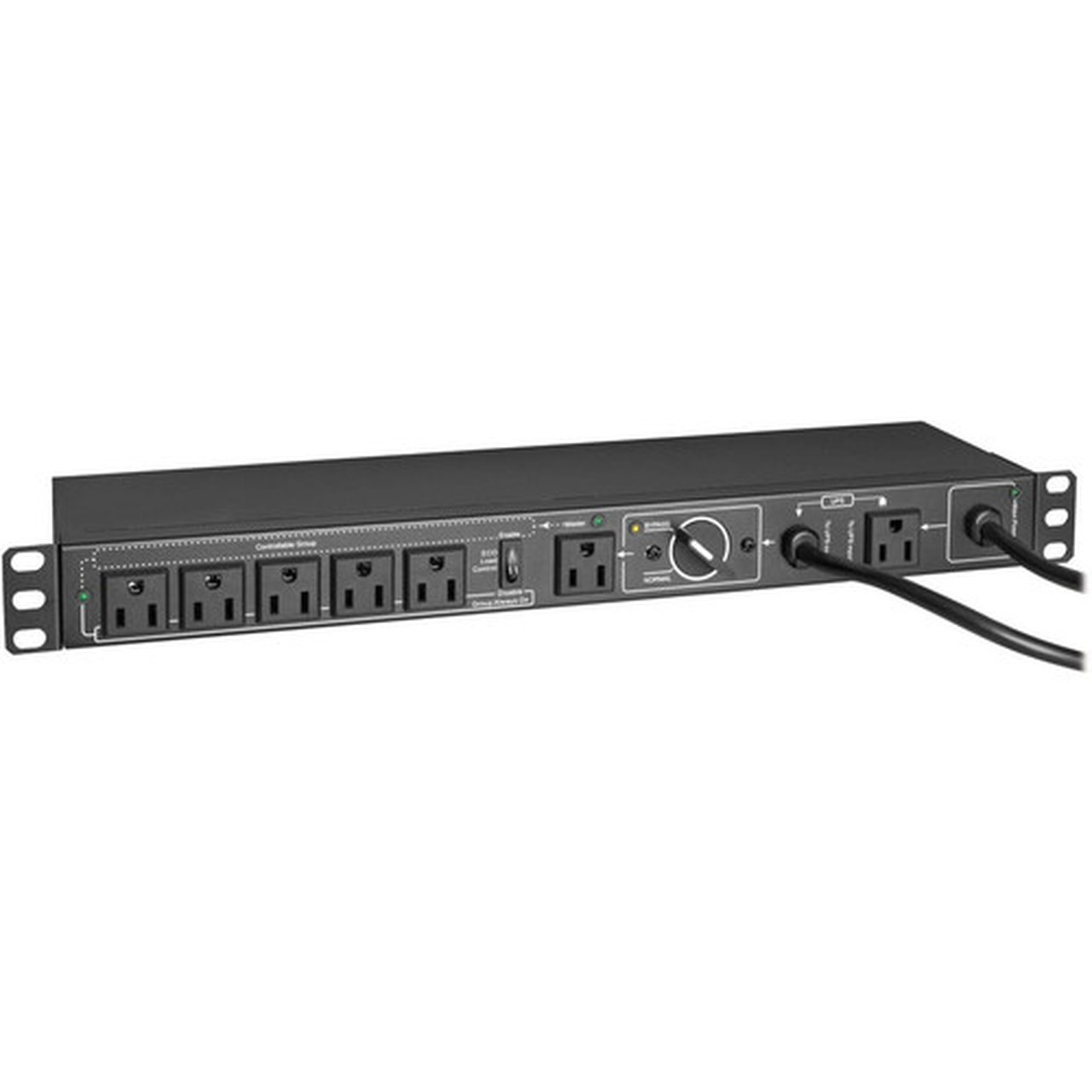 Tripp Lite by Eaton PDUB151U 6-Outlets PDU - Manual Bypass - NEMA 5-15P - 6 x NEMA 5-15R - 120 V AC - 1U - Horizontal - Rack-mountable PDUB151U