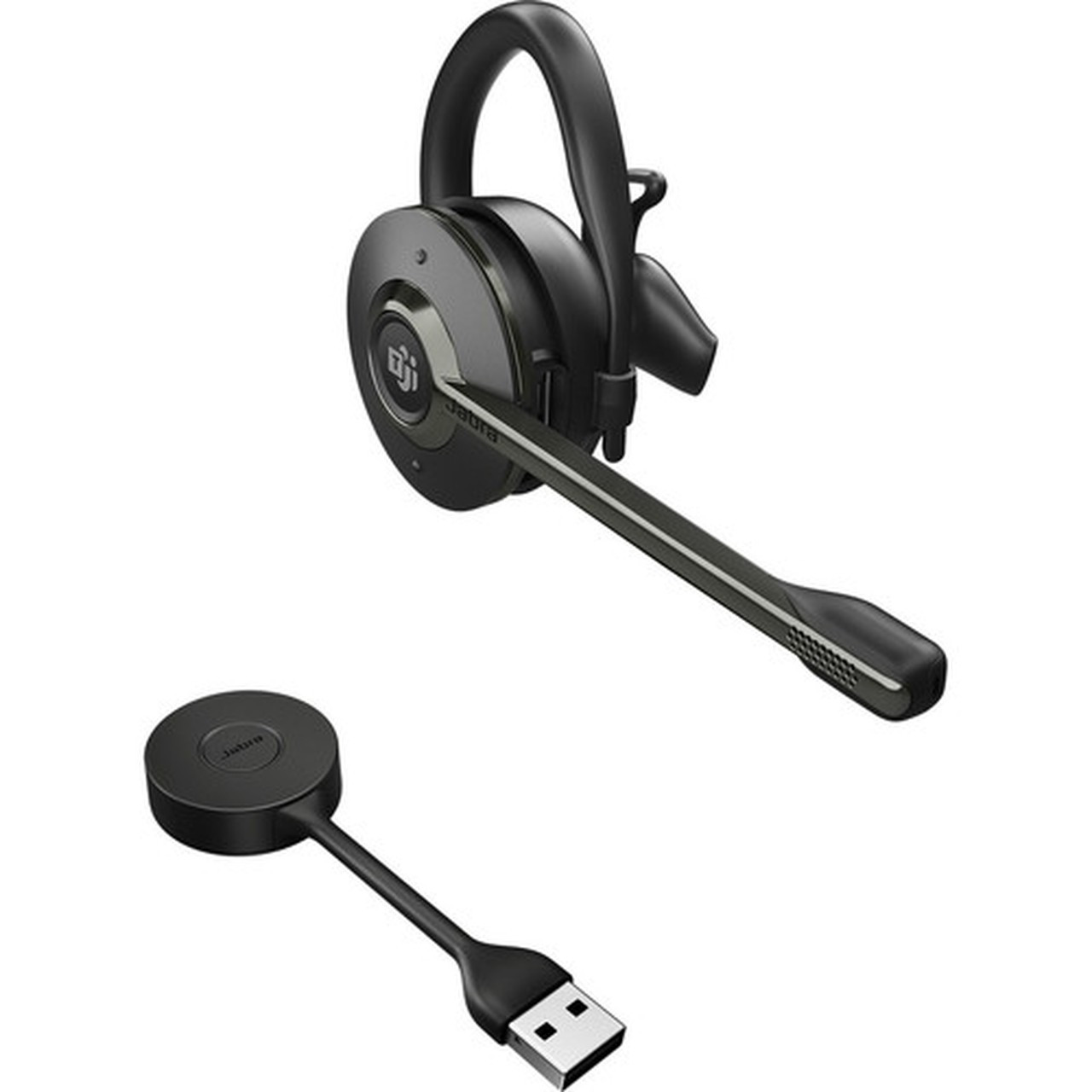Jabra Engage 55 Headset - Mono - USB Type A - Wireless - DECT - 4921 ft - 40 Hz - 16 kHz - On-ear - Monaural - Open - Noise - Black 9555-410-125