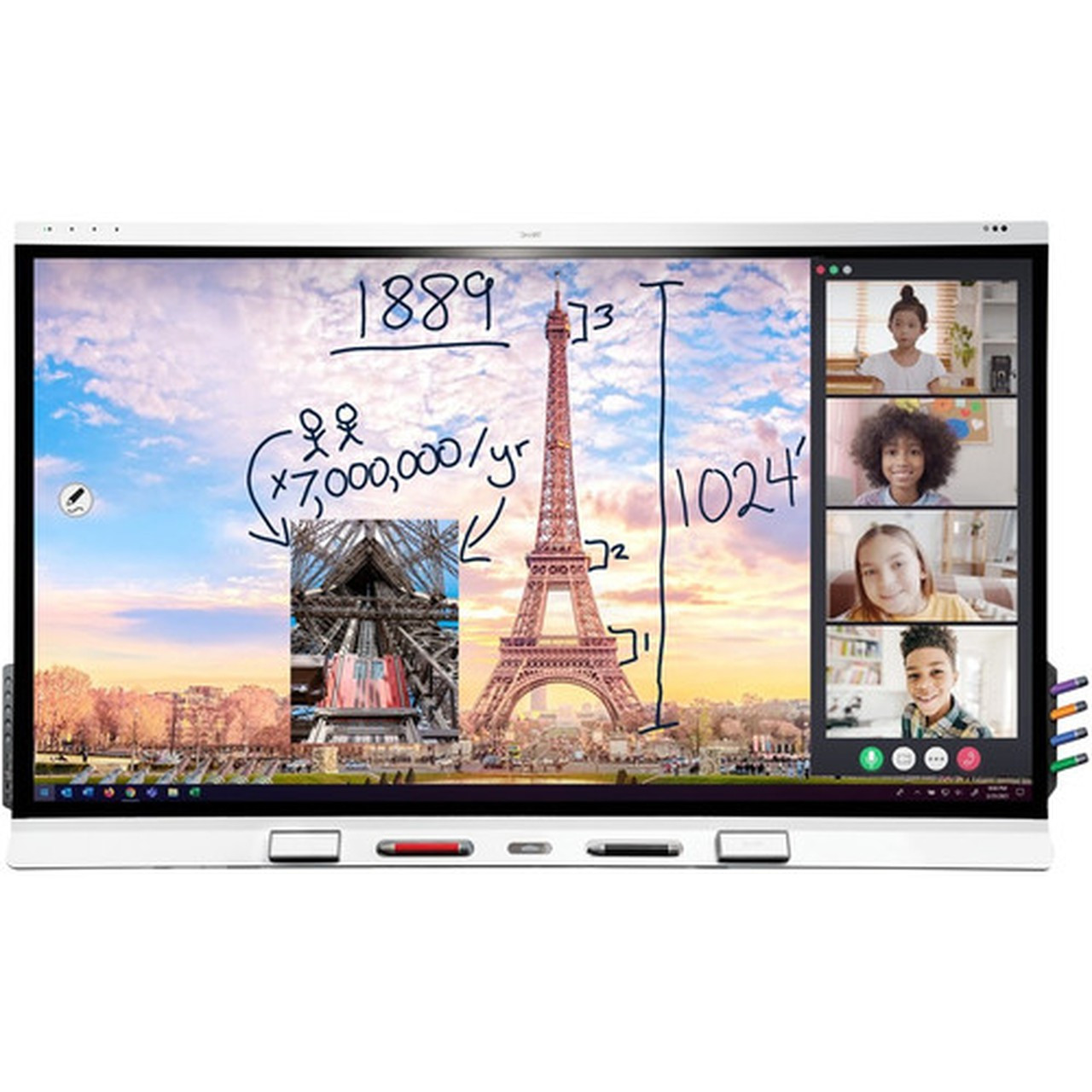 SMART Board 6075S-V3 Interactive Display with iQ - 75 LCD - 6 GB - InGlass - Touchscreen - 169 Aspect Ratio - 3840 x 2160 - LED - - SBID-6275S-V3