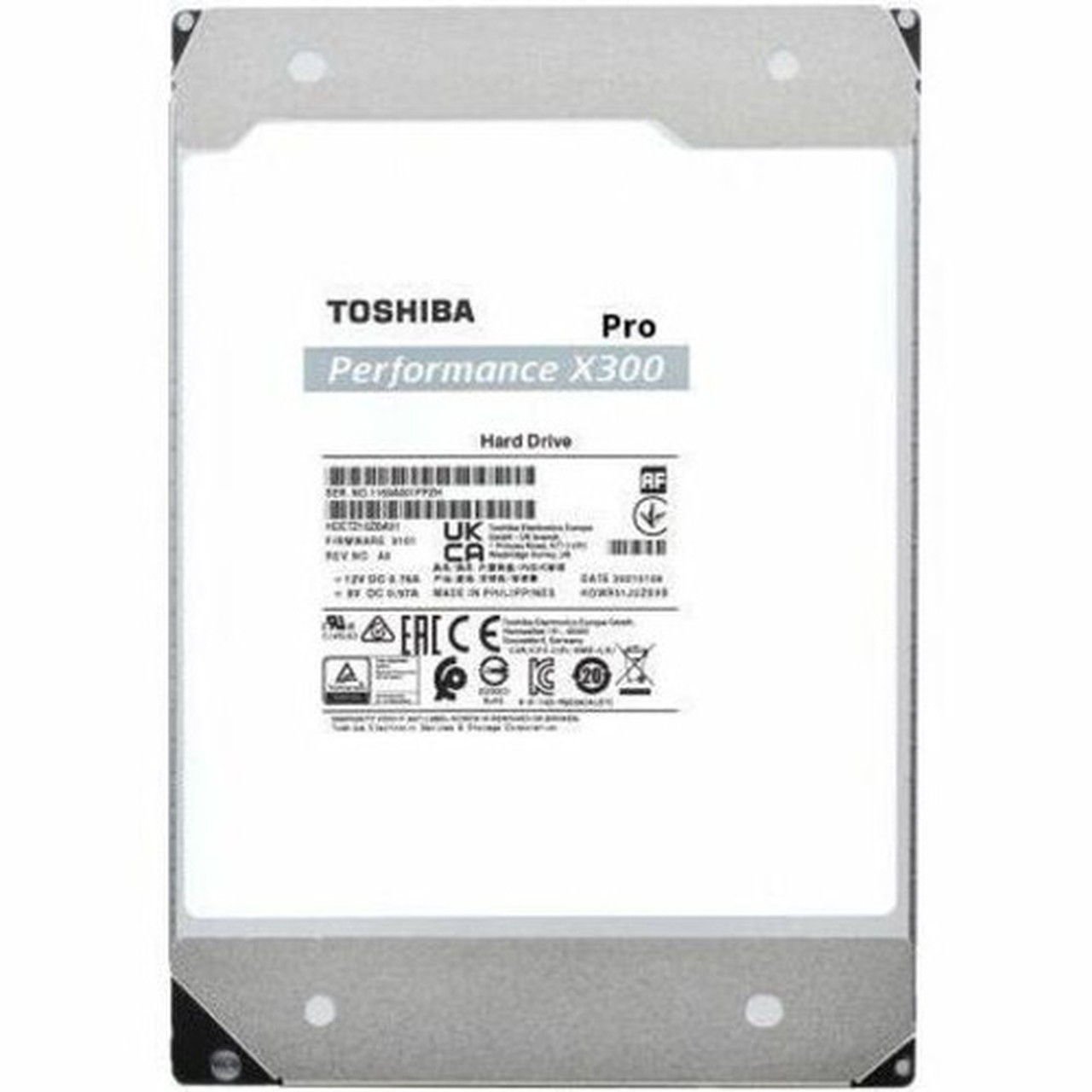 Toshiba X300 Pro 12 TB Hard Drive - 35 Internal - SATA SATA600 - Conventional Magnetic Recording CMR Method - 7200rpm - 512e - HDWR51CXZSTB