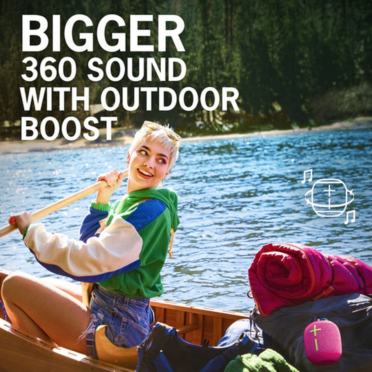 Ultimate Ears WONDERBOOM 3 Portable Bluetooth Speaker System - Blue - Battery Rechargeable - USB 984-001808