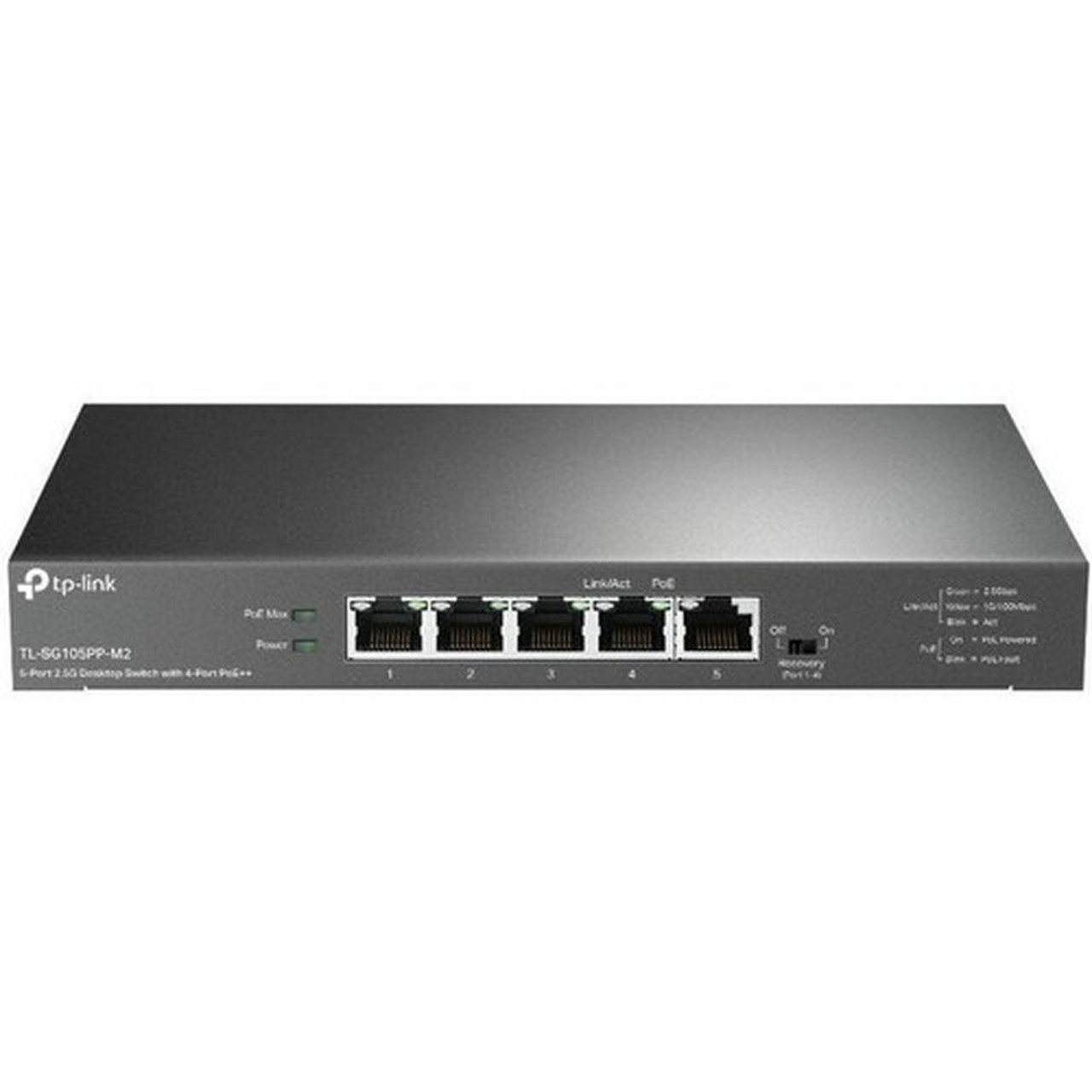TP-Link 5-Port 25G Desktop Switch with 4-Port PoE - 5 Ports - 25 Gigabit Ethernet - 25GBase-T - 2 Layer Supported - 14337 W - - TL-SG105PP-M2