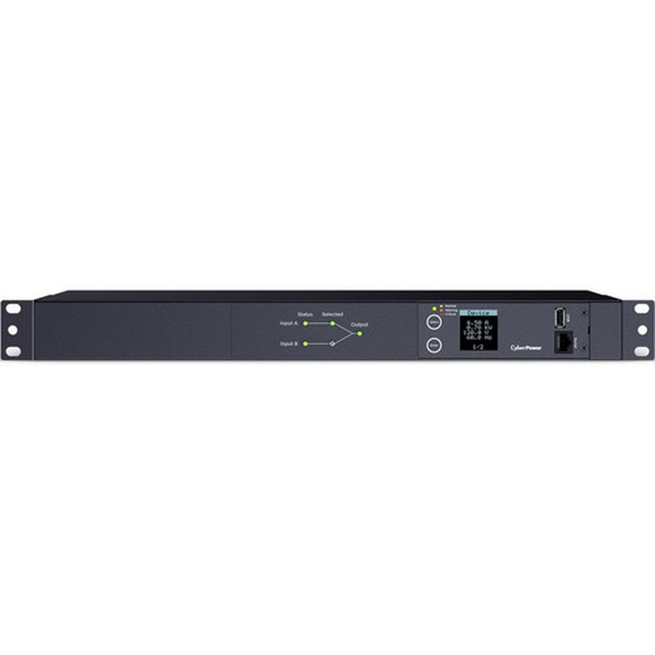 CyberPower Switched ATS PDU PDU24005 10-Outlets PDU - Metered - NEMA L5-20P - 10 x NEMA 5-20R - 120 V AC - 1U - Horizontal - PDU24002