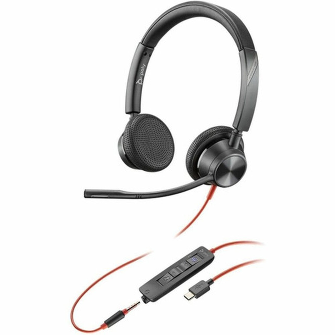 Poly Blackwire 3325 Headset - Microsoft Teams Certification - Stereo - USB Type C Mini-phone 35mm - Wired - 32 Ohm - On-ear - - - 8X222AA