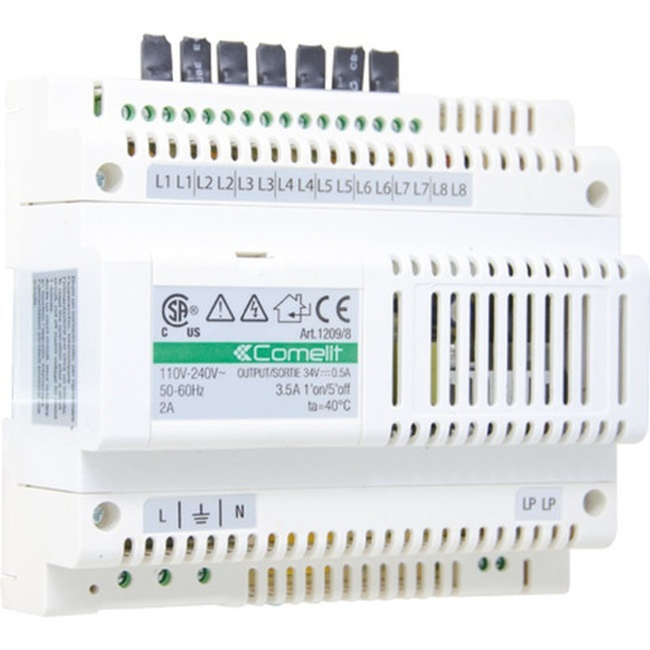 Comelit 8 Output Power Supply for 2-Wire Video Kit - 120 V AC 230 V AC Input 12098