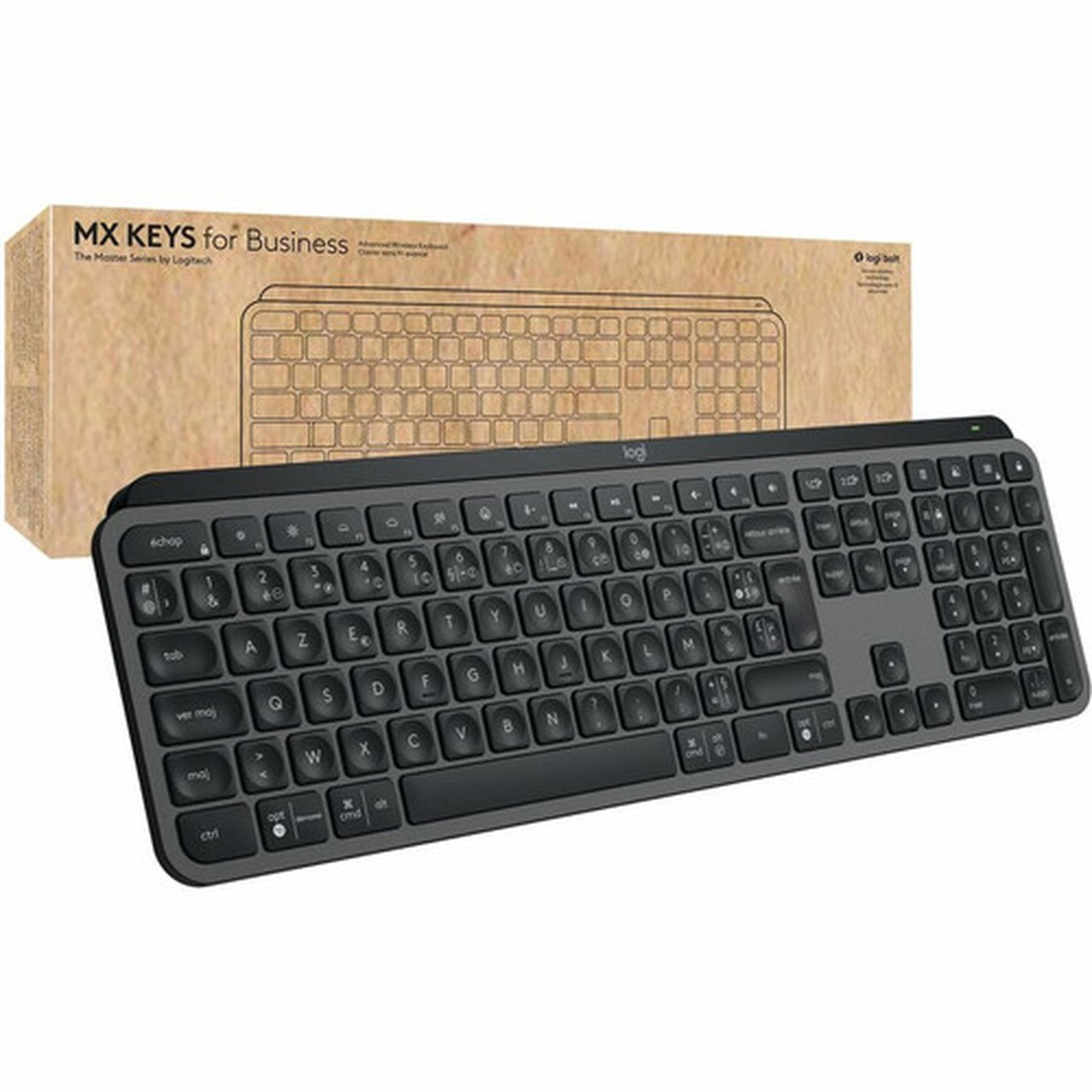 Logitech MX Keys for Business Wireless Keyboard - Wireless Connectivity - Bluetooth - 3281 ft 10000 mm - USB Interface - 108 Key - 920-011645