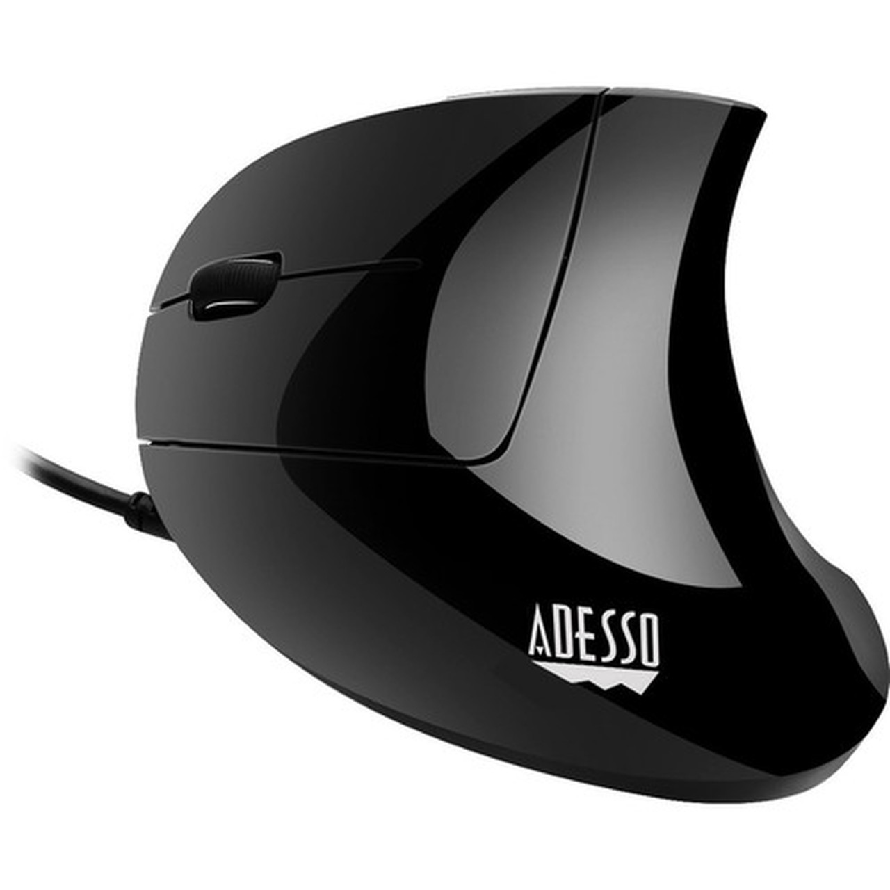 Adesso Left-Handed Vertical Ergonimic Mouse - Optical - Cable - Black - USB - 2400 dpi - Scroll Wheel - 6 Buttons - Left-handed IMOUSE E9