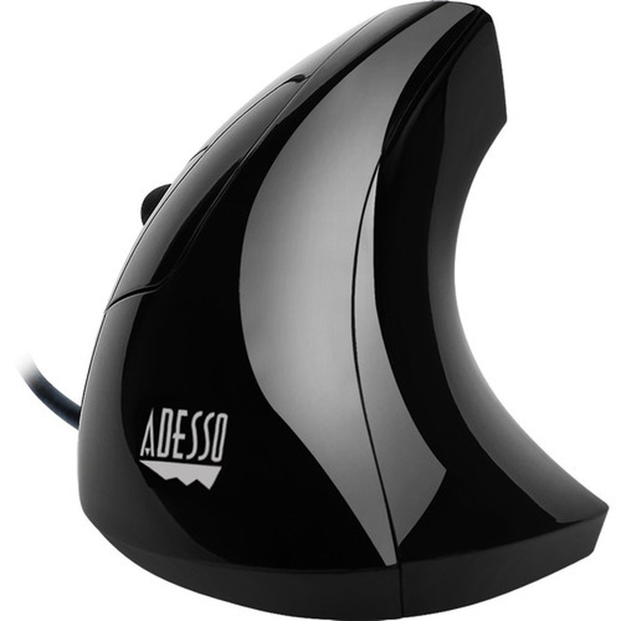 Adesso Left-Handed Vertical Ergonimic Mouse - Optical - Cable - Black - USB - 2400 dpi - Scroll Wheel - 6 Buttons - Left-handed IMOUSE E9