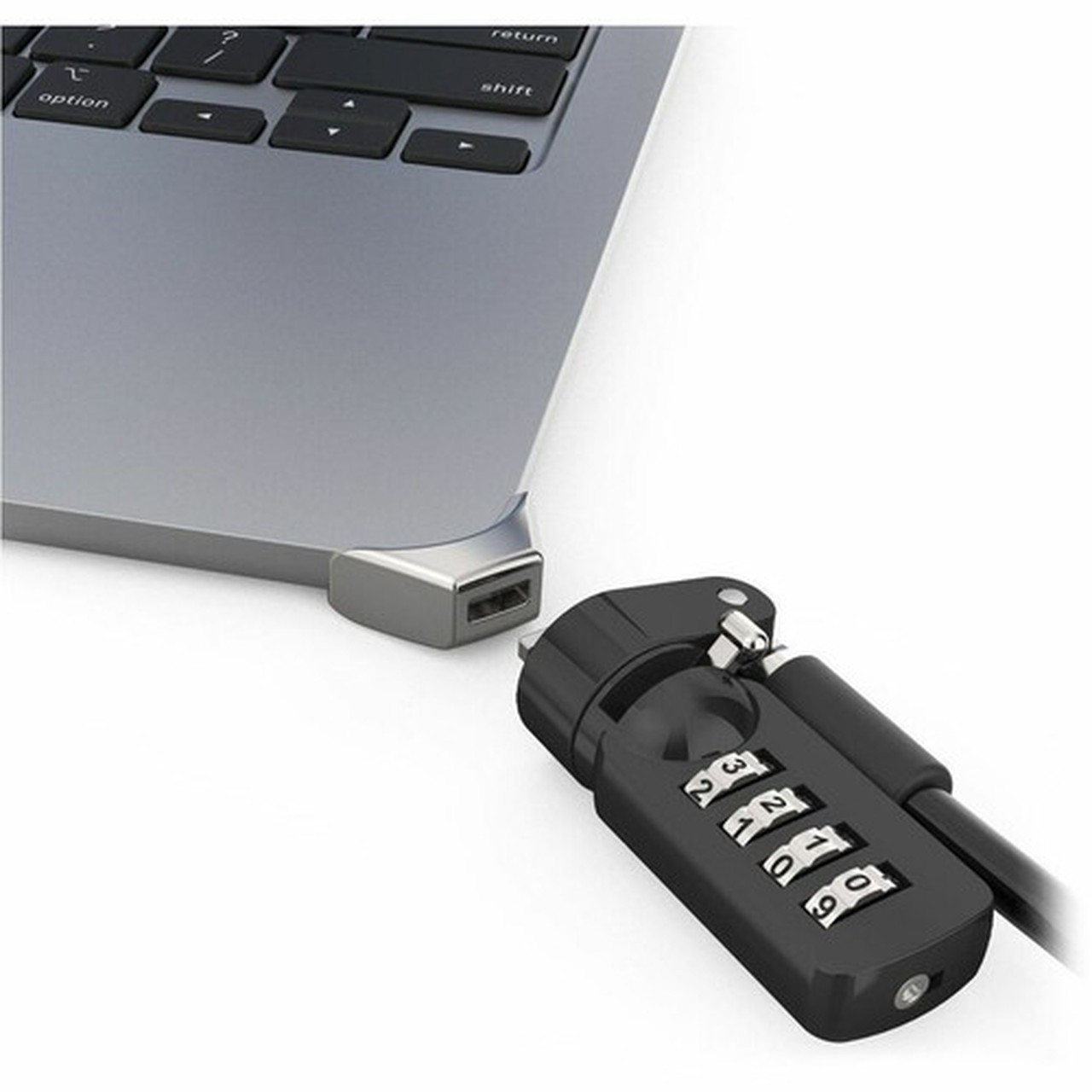 Compulocks Ledge Lock Adapter for MacBook Air 15 M2 with Combination Cable Lock Silver - for MacBook Air MBALDG05CL