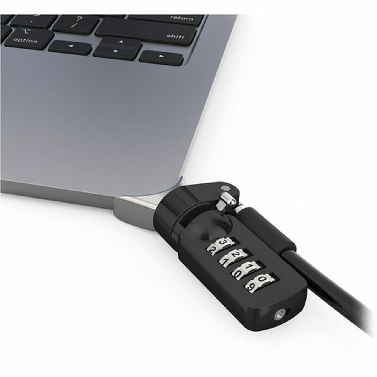 Compulocks Ledge Lock Adapter for MacBook Air 15 M2 with Combination Cable Lock Silver - for MacBook Air MBALDG05CL