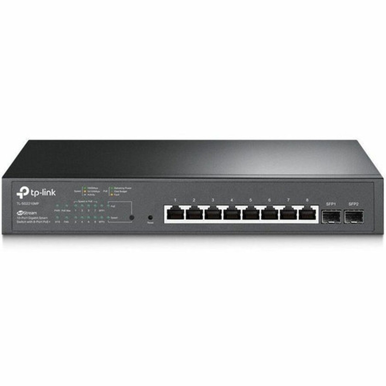 TP-Link JetStream 10-Port Gigabit Smart Switch with 8-Port PoE - 10 Ports - Manageable - Gigabit Ethernet - 101001000Base-T - 4 - SG2210MP