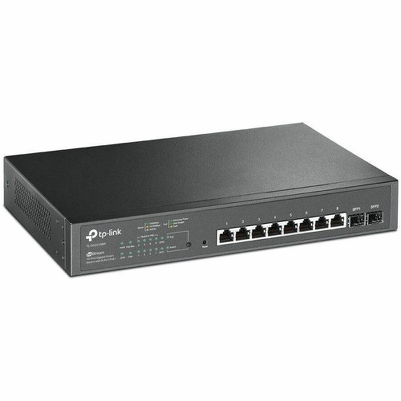 TP-Link JetStream 10-Port Gigabit Smart Switch with 8-Port PoE - 10 Ports - Manageable - Gigabit Ethernet - 101001000Base-T - 4 - SG2210MP