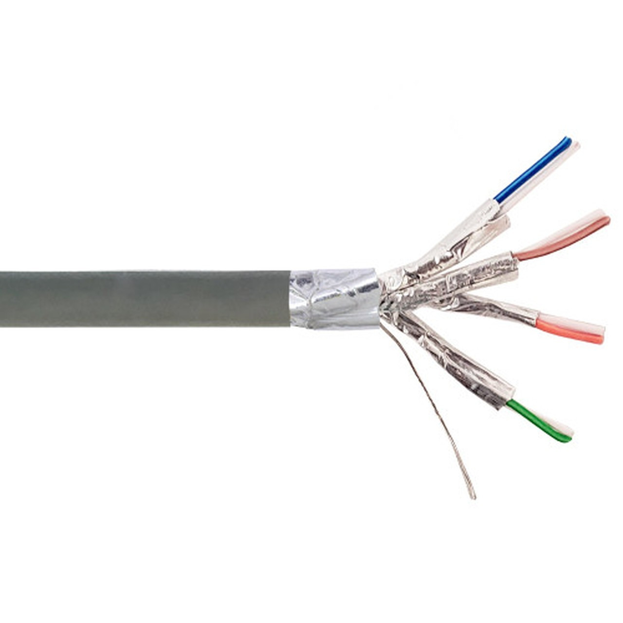 1000ft 4 Pair CAT6 550Mhz 26AWG Stranded Shielded FFTP FT4CMR Bulk Cable - Black