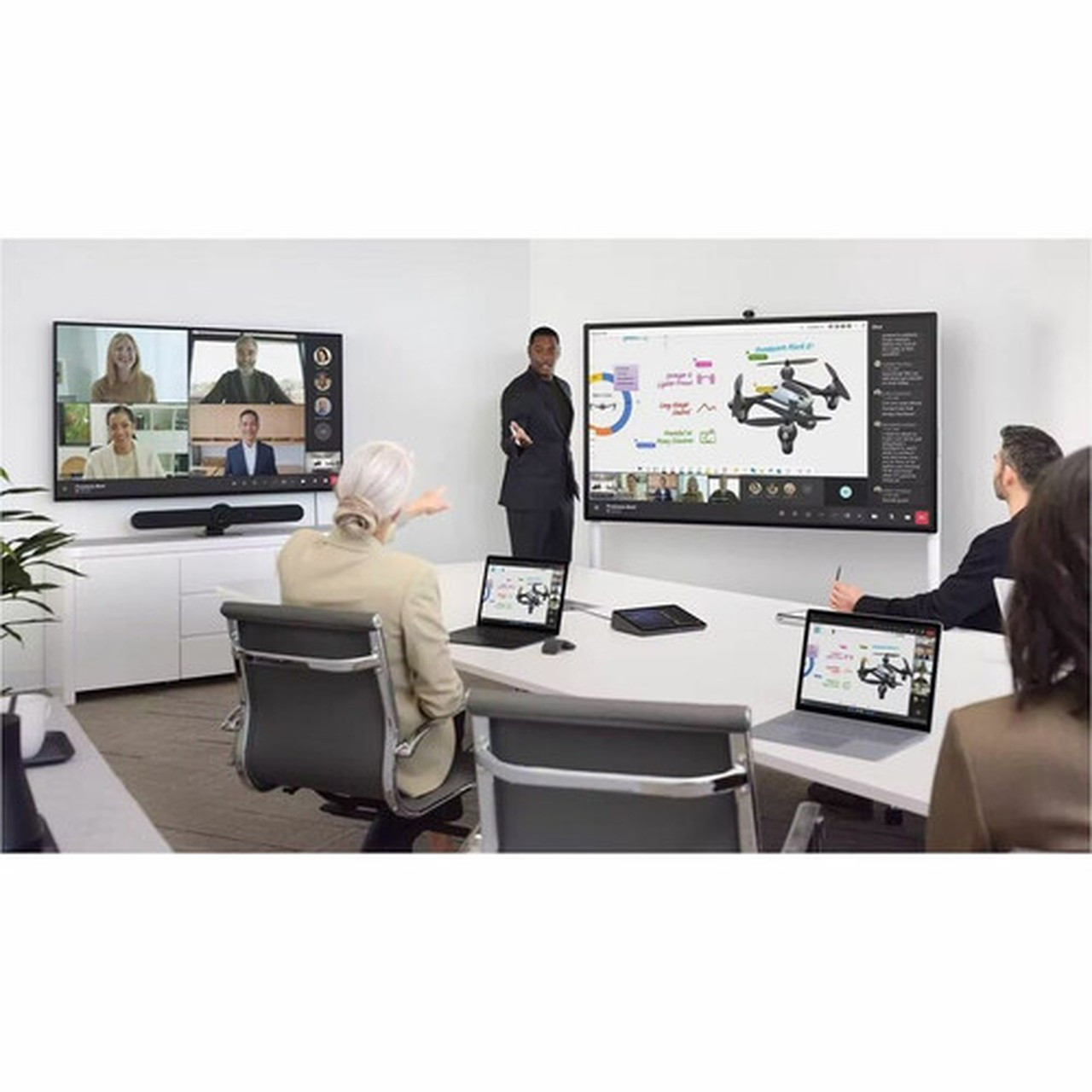 Microsoft Surface Hub 3 All-in-One Computer - Intel - 50 3840 x 2560 Touchscreen Display - Desktop - Platinum - Intel Chip - Intel VXV-00003
