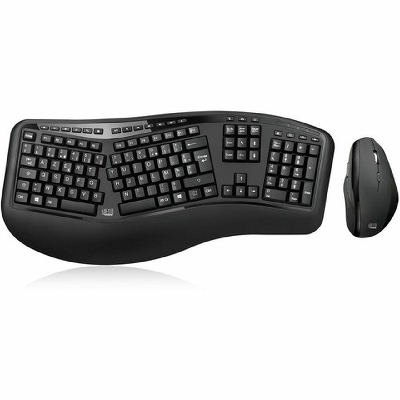 Adesso TruForm Media Keyboard  Mouse - USB Membrane Wireless RF 240 GHz Keyboard - 105 Key - French - USB Wireless RF Mouse - - 1600 WKB-1500CB-FR