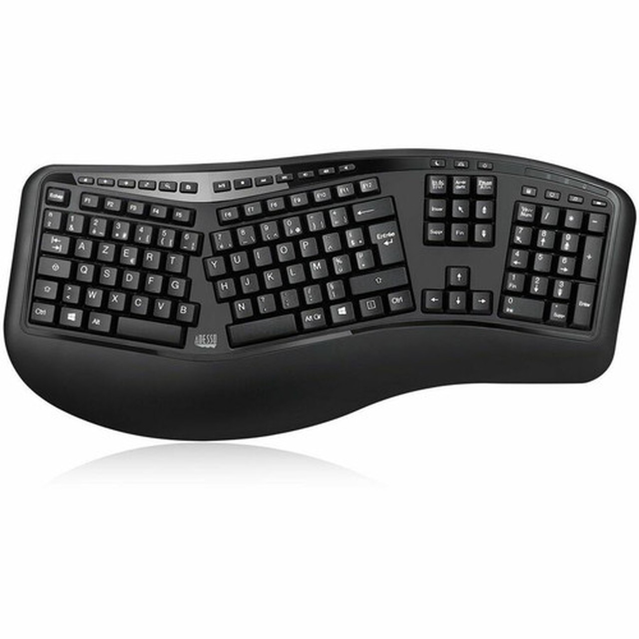 Adesso TruForm Media Keyboard  Mouse - USB Membrane Wireless RF 240 GHz Keyboard - 105 Key - French - USB Wireless RF Mouse - - 1600 WKB-1500CB-FR