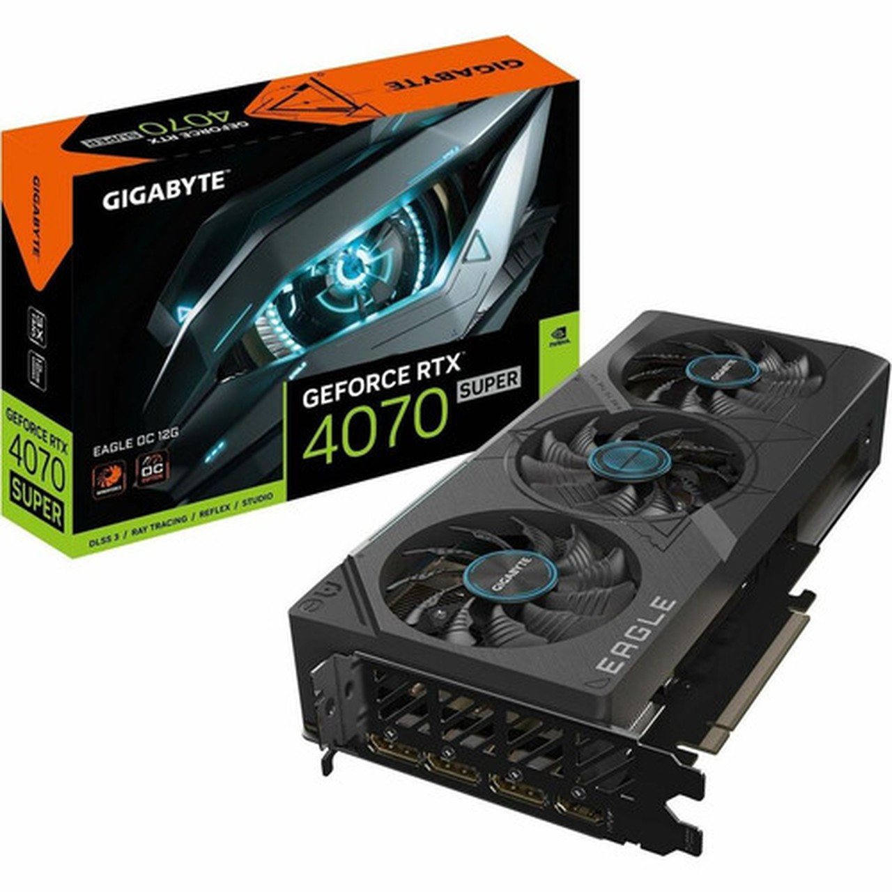 Gigabyte NVIDIA GeForce RTX 4070 SUPER Graphic Card - 12 GB GDDR6X - 7680 x 4320 - 254 GHz Core - 192 bit Bus Width - PCI Express 40 GV-N407SEAGLE OC-12GD