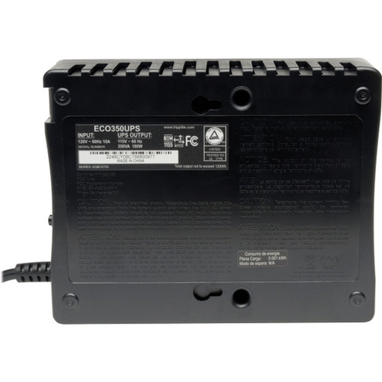 Tripp_Lite_Ultra-hi_Efficncy_ECO_Series_UPS_System_-_Desktop_-_7_Hour_Recharge_-_2_Minute_Stand-by_-_110_V_AC_Input_-_120_V_AC_120_V_ECO350UPS