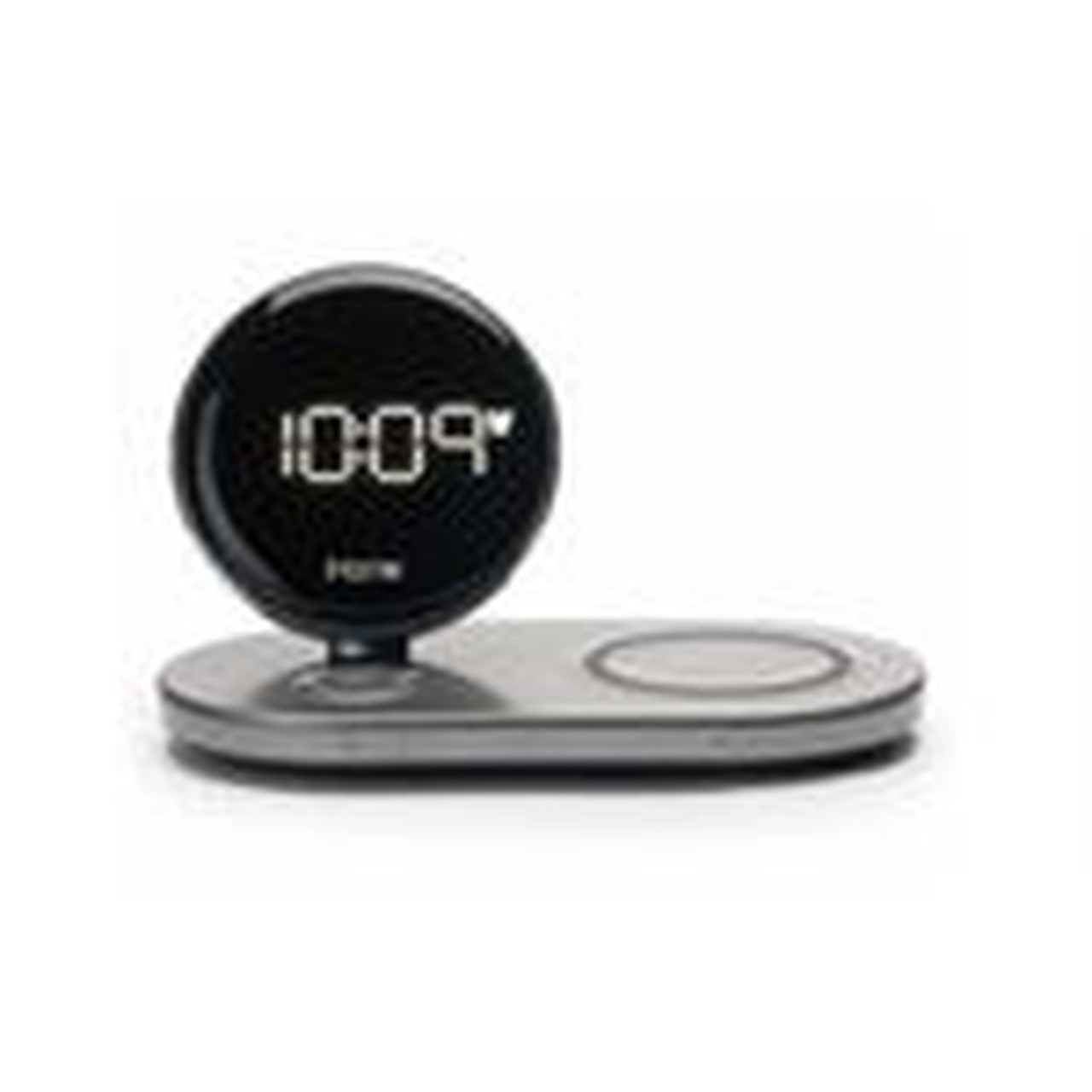 iHome IWW33 Compact Alarm Clock w QI Wireless Fast Charging Apple Watch Charging and USB Charging IWW33BG