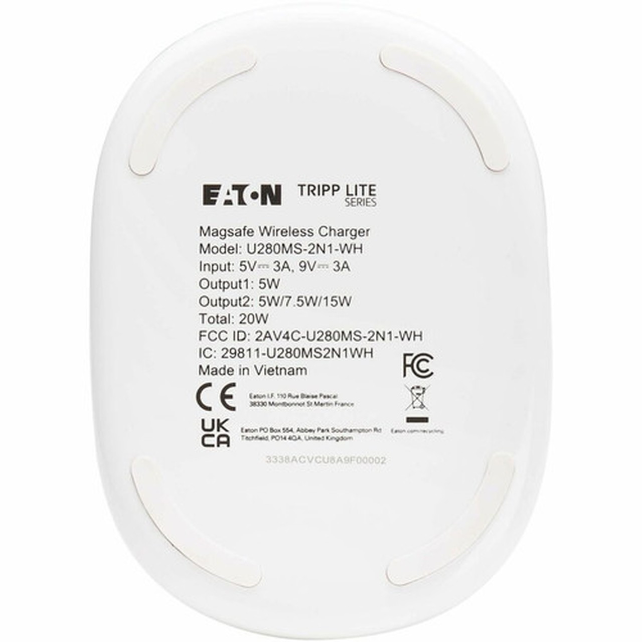 Tripp Lite by Eaton U280MS-2N1-WH Induction Charger - For iPhone AirPod Earbud iPad iPod Headphone Notebook Tablet PC - 5 V 9 U280MS-2N1-WH
