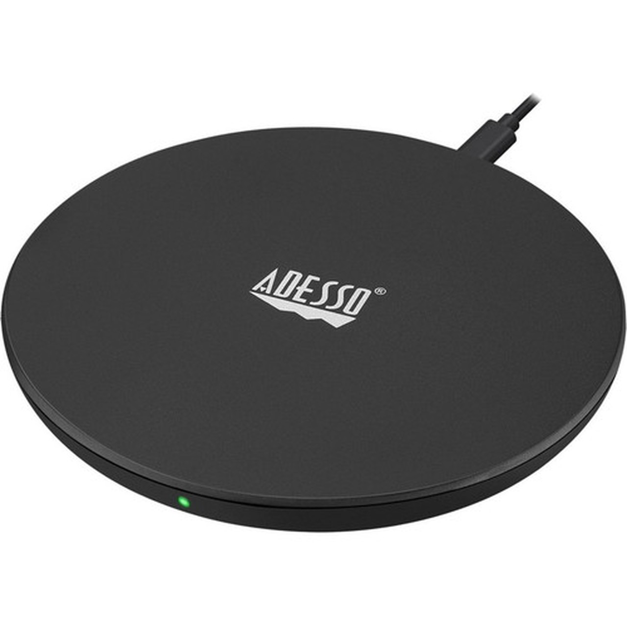 Adesso 10W Max Qi-Certified Disc-Style Wireless Charger - 5 V DC 9 V DC Input - Input connectors USB - Overcharge Protection LED AUH-1010
