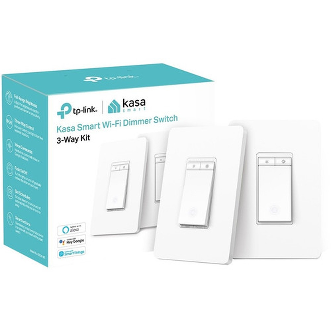 Kasa Smart WiFi Light Switch 3-Way Dimmer Kit - 3-way Switch - Light Control - Alexa Google Assistant SmartThings Supported - 120 V KS230 KIT
