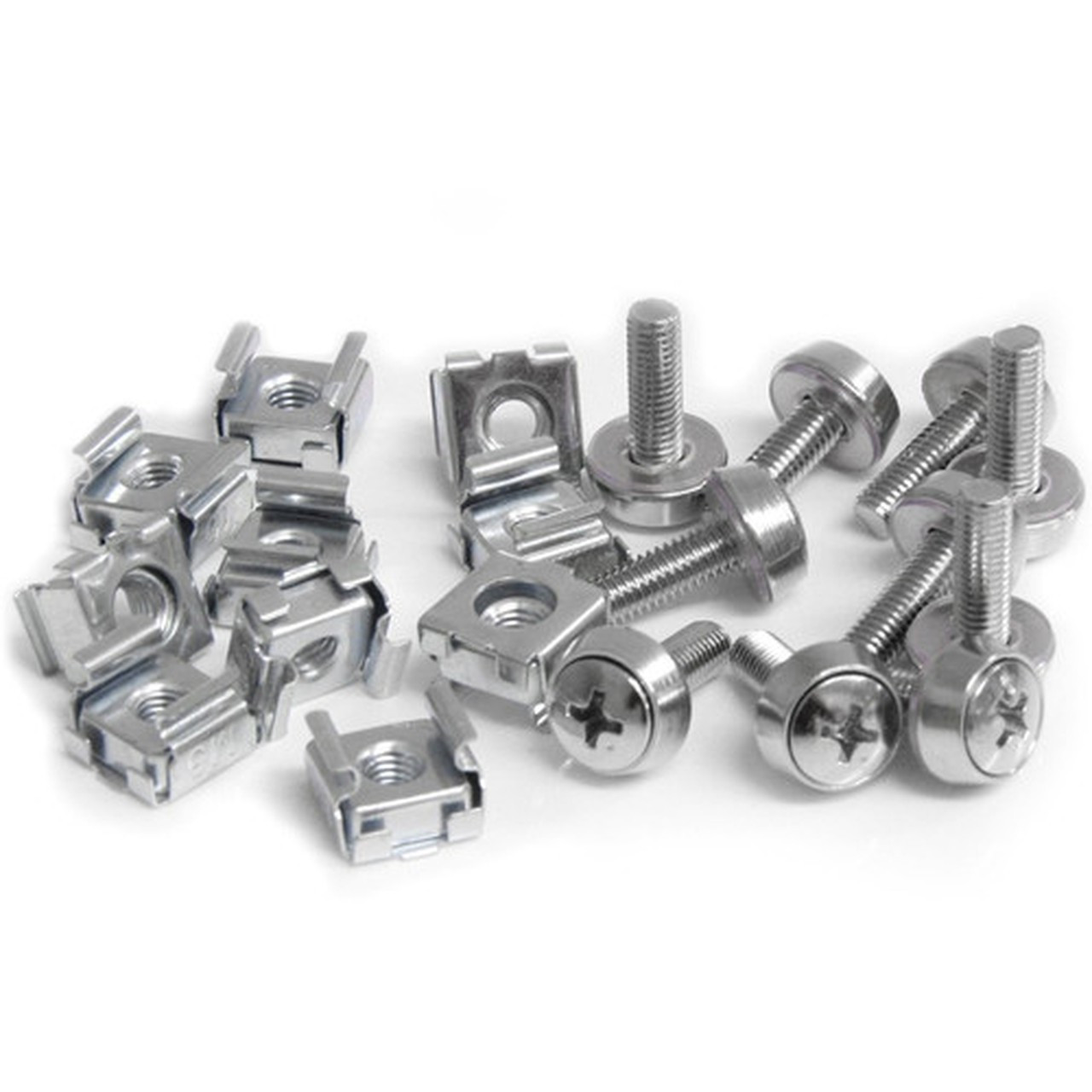 StarTechcom 50 Pkg M5 Mounting Screws and Cage Nuts for Server Rack Cabinet - Install your rack-mountable hardware securely with high CABSCREWM5