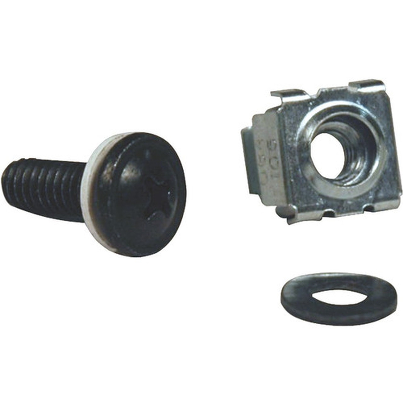 Tripp Lite by Eaton Square Hole Hardware Kit Includes 50 M5 screws and washers - Cage Nut Pan Head Screw Cup Washer - 50 SRCAGENUT5MM