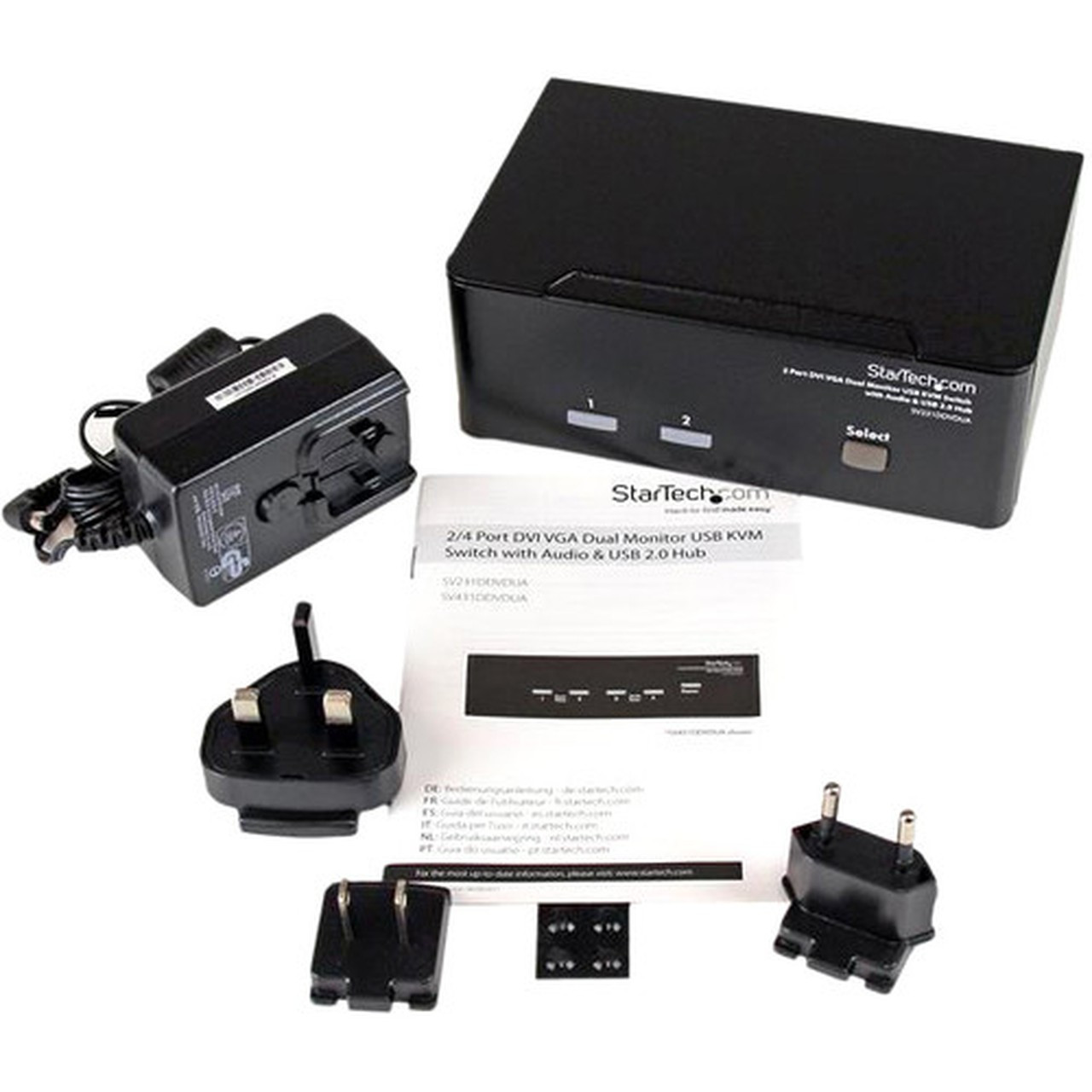 StarTechcom_2_Port_KVM_Switch_-_DVI_and_VGA_w_Audio_and_USB_20_Hub_-_Dual_Monitor__Display__Screen_KVM_Switch_-_DVI_VGA_-_Share_a_SV231DDVDUA